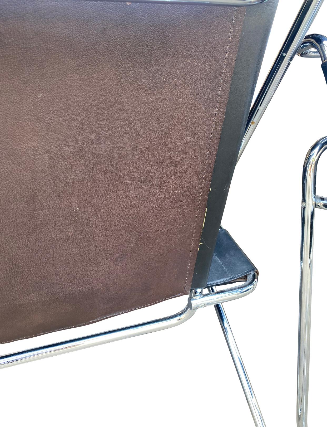 Wassily Chairs in Chrome and Leather Designed by Marcel Breuer 3