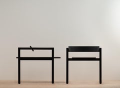 Wassily-Inspired Black Wood Box Chair w/ Swiveling Backrest by N. Bijan Pourfard