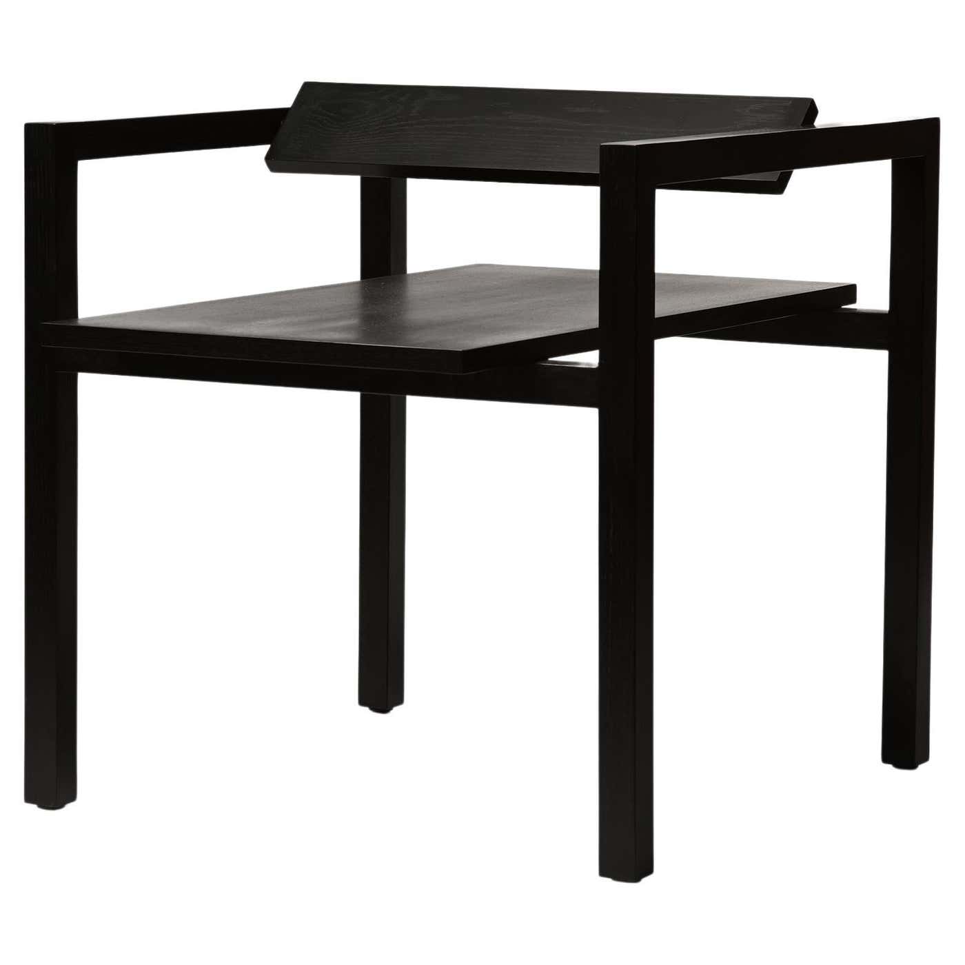 Box Rested On Chairs Wassily-Inspired Black Wood Box Chair w/ Swiveling Backrest by N. Bijan ...