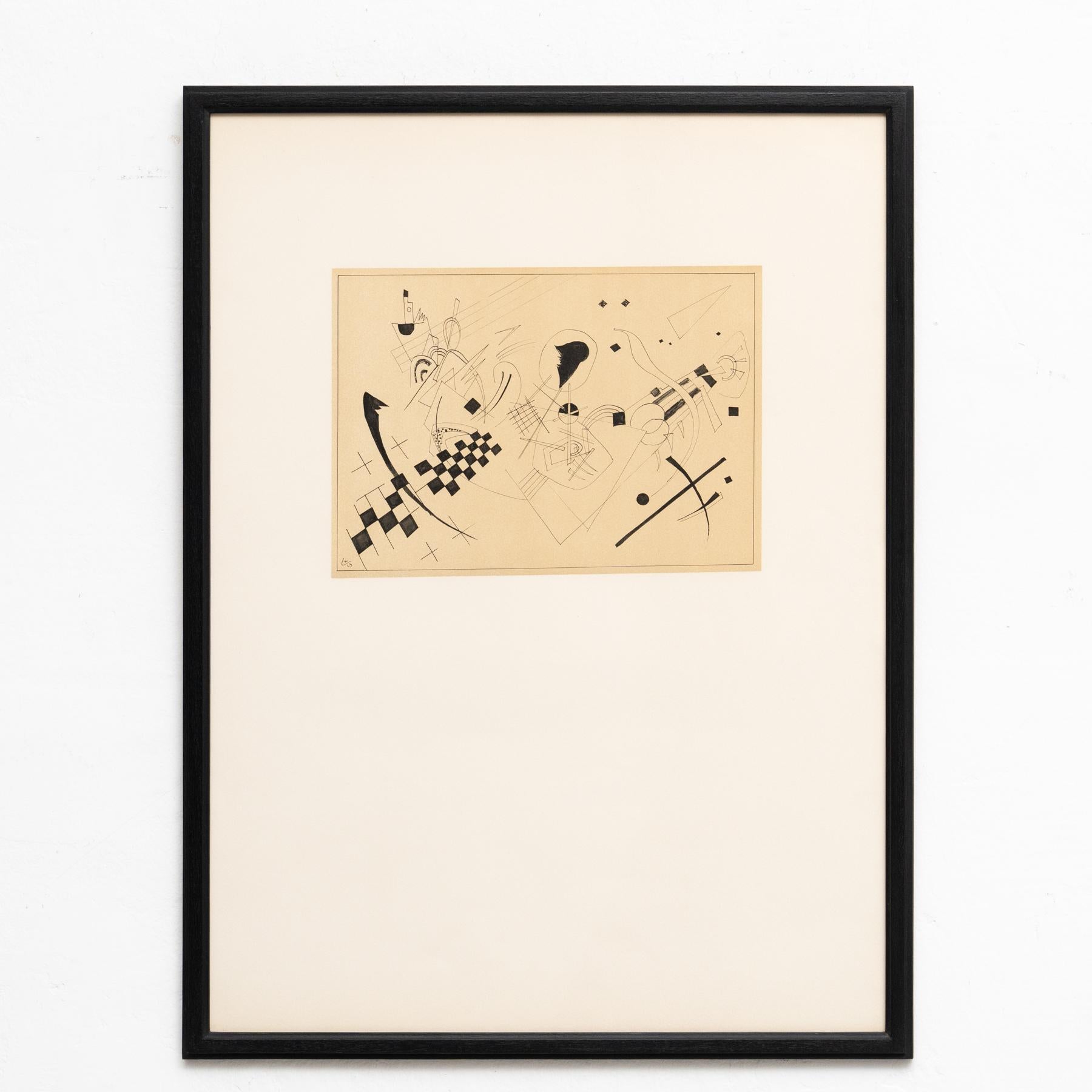 Wasily Kandinsky framed abstract etching.

Made by the artist in Russia, circa 1960

Framed in Barcelona by a local artisan in natural fine wood.

In original condition, with minor wear consistent with age and use, preserving a beautiful