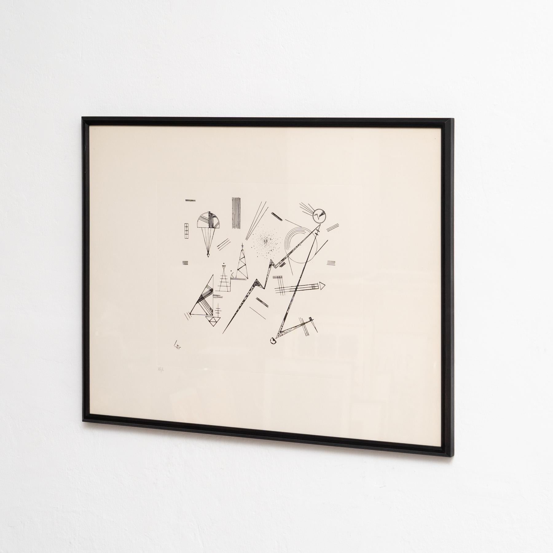 Russian Wassily Kandinsky Framed Abstract Etching, circa 1960  For Sale