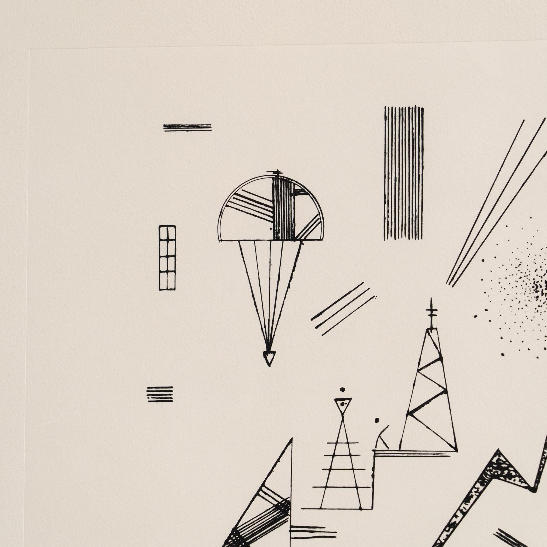 Wassily Kandinsky Framed Abstract Etching, circa 1960  In Good Condition For Sale In Barcelona, Barcelona