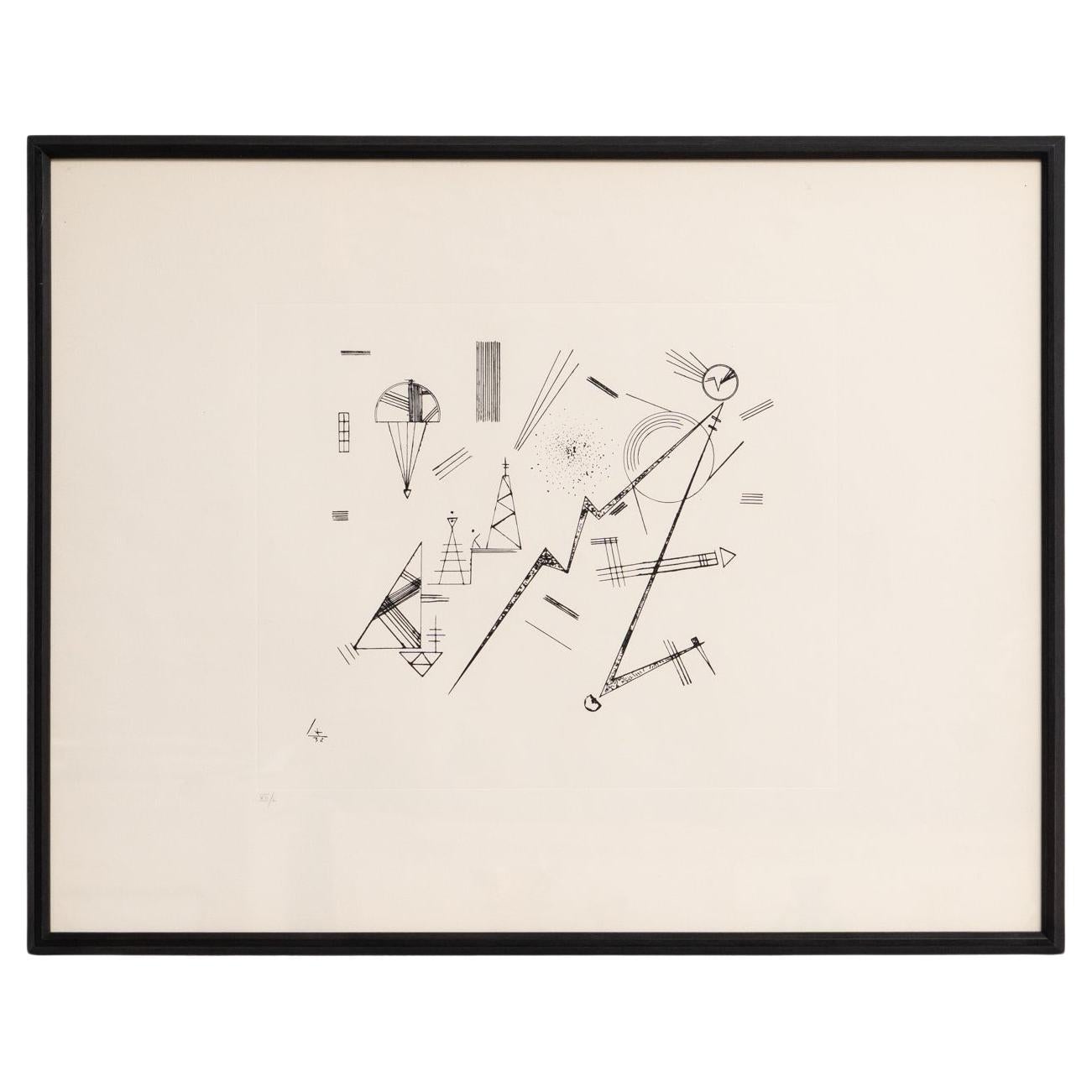 Wassily Kandinsky Gravure abstraite encadrée, vers 1960 