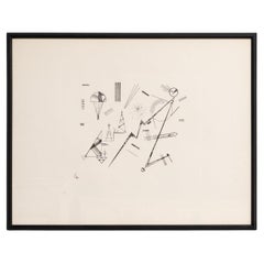 Used Wassily Kandinsky Framed Abstract Etching, circa 1960 