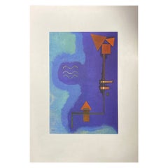 Wassily Kandinsky Limited Edition Colorful Lithograph Tirant Sur Le Violet