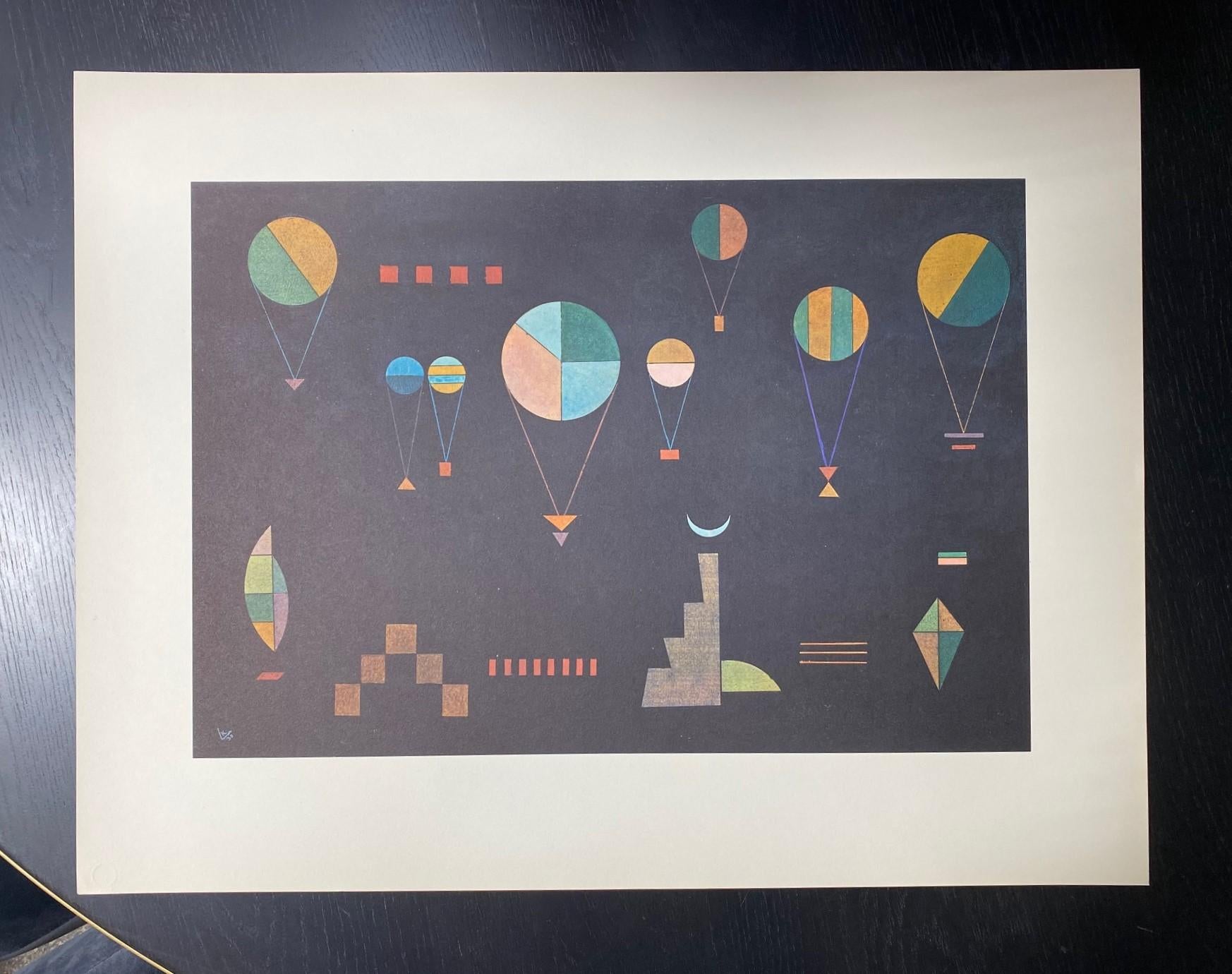 A beautiful limited edition abstract Expressionism offset lithograph of the Russian painter and art theorist Wassily Kandinsky's 