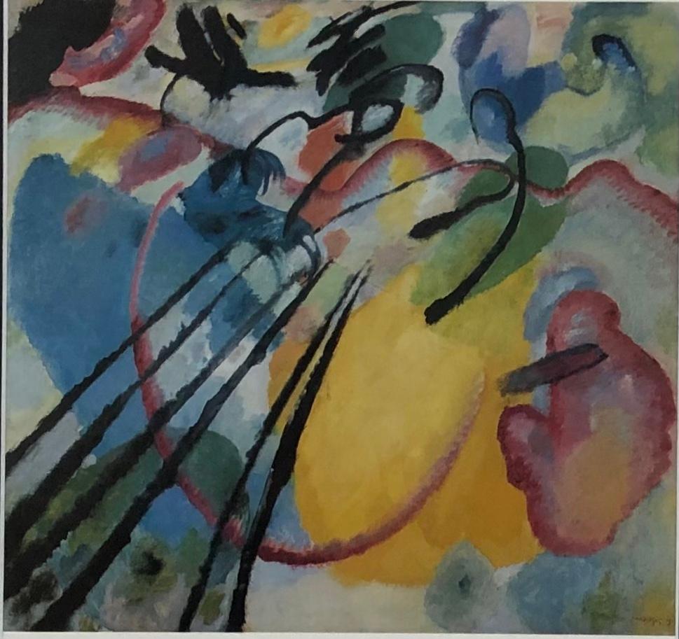 Abstrakter Siebdruck von Wassily Kandinsky.
Titel: Improvisation 26 Original aus dem Jahr 1912, harmonische und perfekte Form zwischen geometrischen Formen.

Dies ist ein Ausschnitt aus der Ausgabe von 1990, die als Hommage an Wassily Kandinsky von