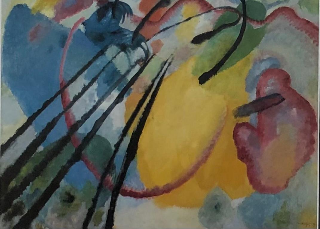 Wassily Kandinsky Abstrakter Seiden-Raumteiler mit dem Titel Improvisation 26 im Zustand „Gut“ im Angebot in Miami, FL