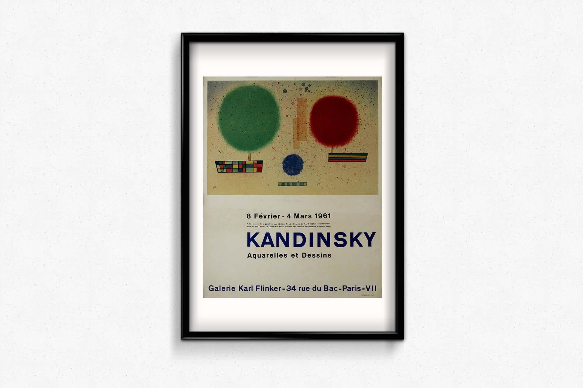 Originalplakat von Wassily Kandinsky aus der Galerie Karl Flinker, 1961 im Angebot 1