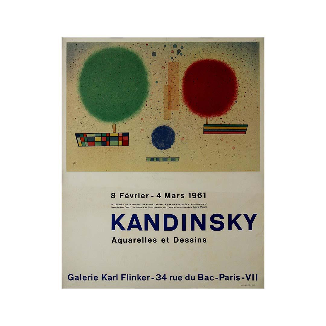 Originalplakat von Wassily Kandinsky aus der Galerie Karl Flinker, 1961 im Angebot 3