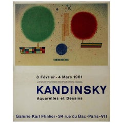 Affiche originale de Wassily Kandinsky à la Galerie Karl Flinker, 1961