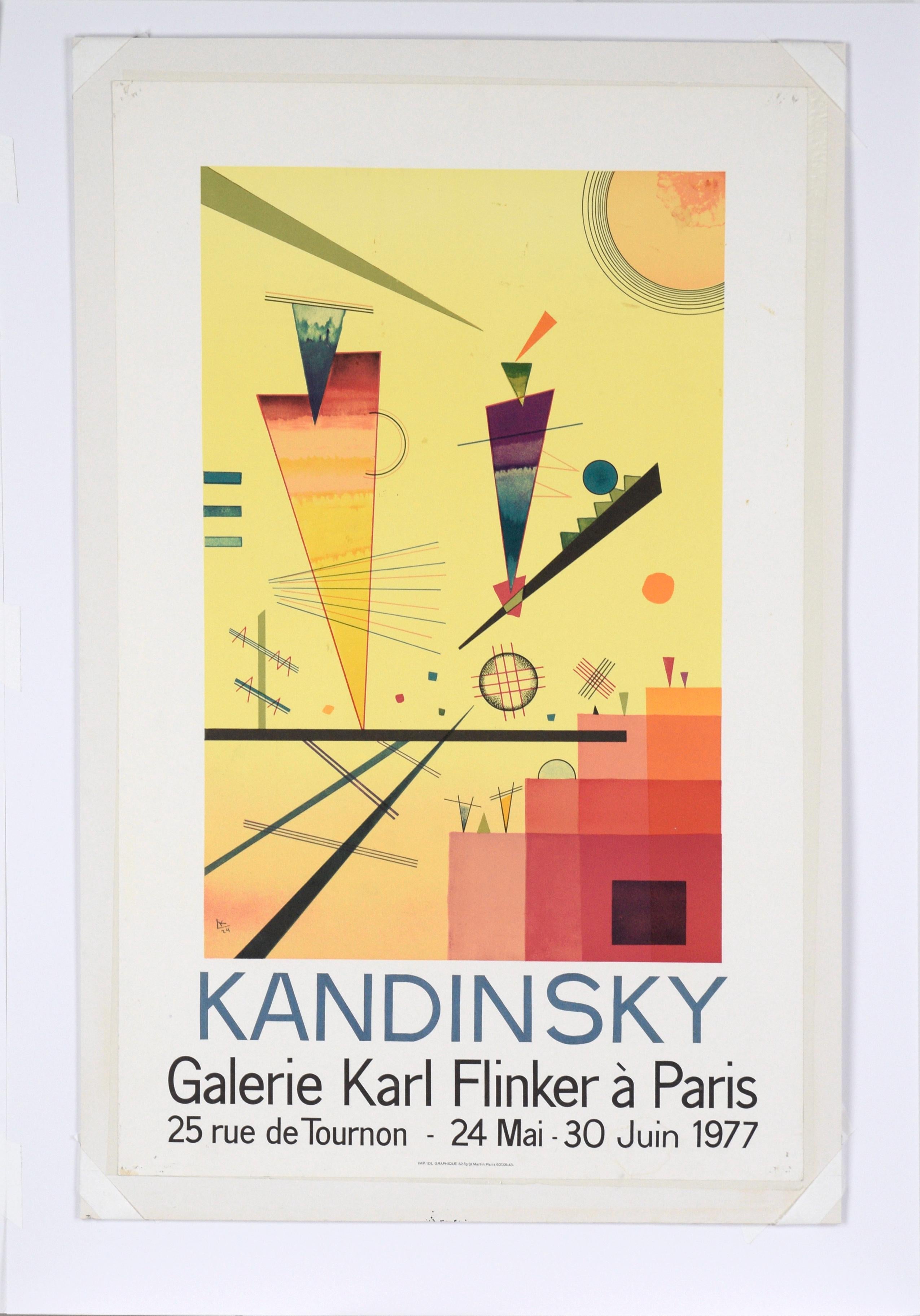 Exhibition Poster for Kandinsky at Galerie Karl Flinker 1977 in Ink on Paper For Sale 6