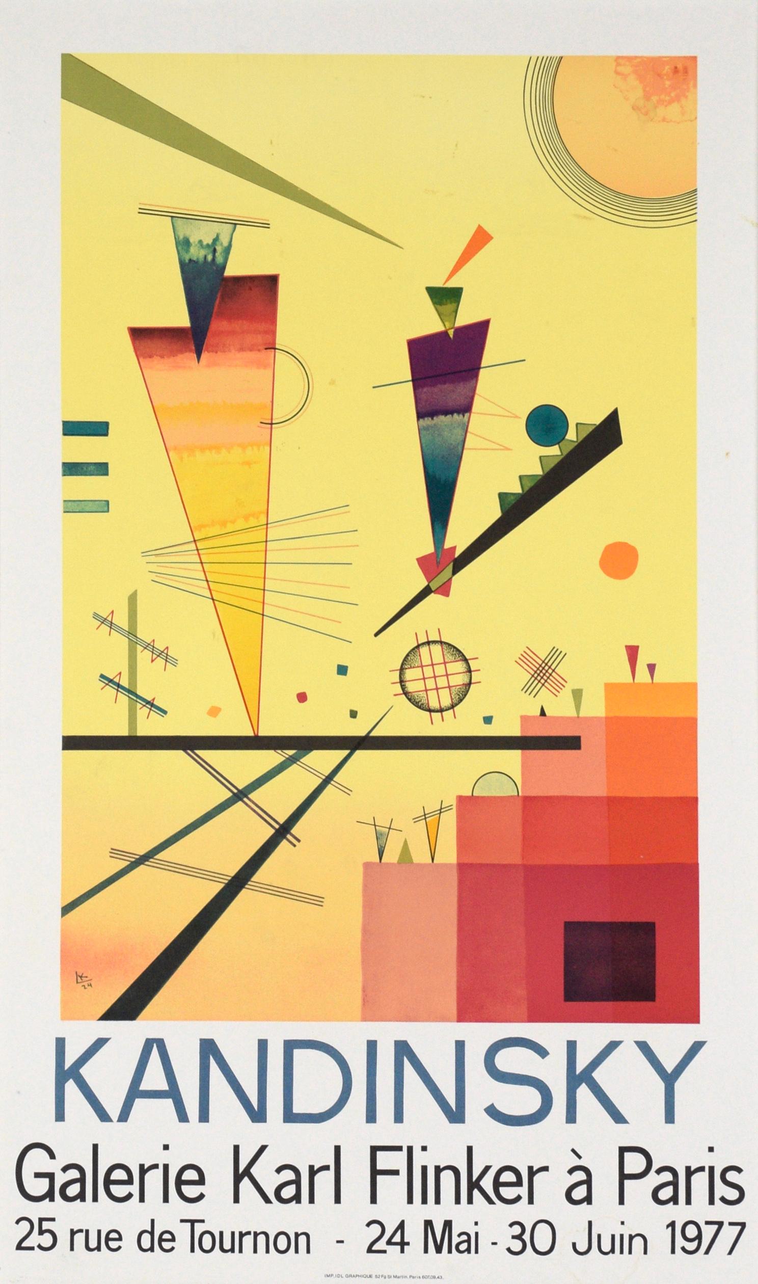 Exhibition Poster for Kandinsky at Galerie Karl Flinker 1977 in Ink on Paper - Abstract Geometric Print by Wassily Kandinsky