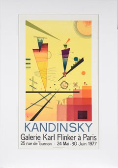 Kandinsky in der Galerie Karl Flinker - 1977 Ausstellungsplakat - in Tinte auf Papier
