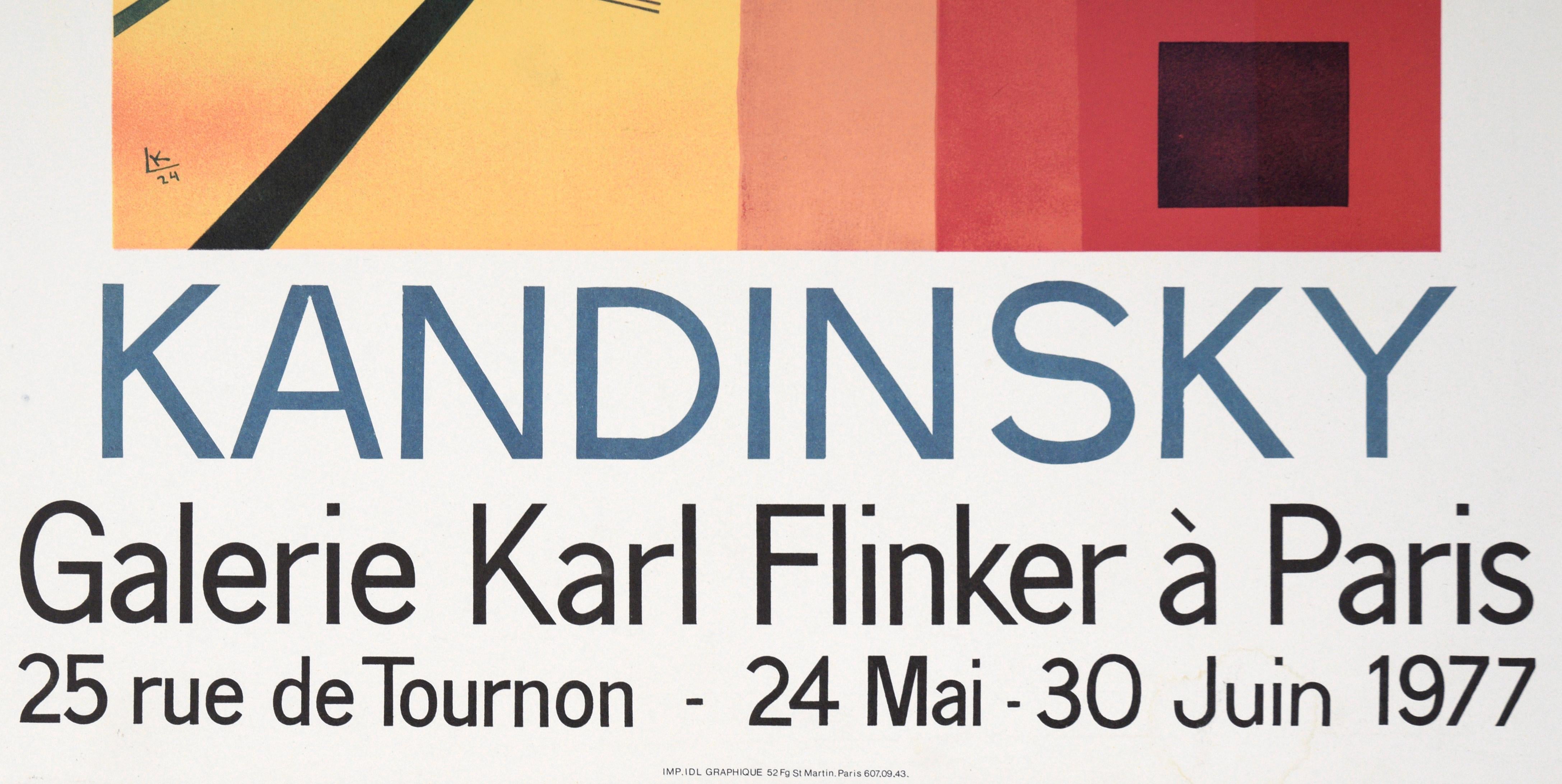 Kandinsky at Galerie Karl Flinker - 1977 Exhibition Poster - in Ink on Paper For Sale 4