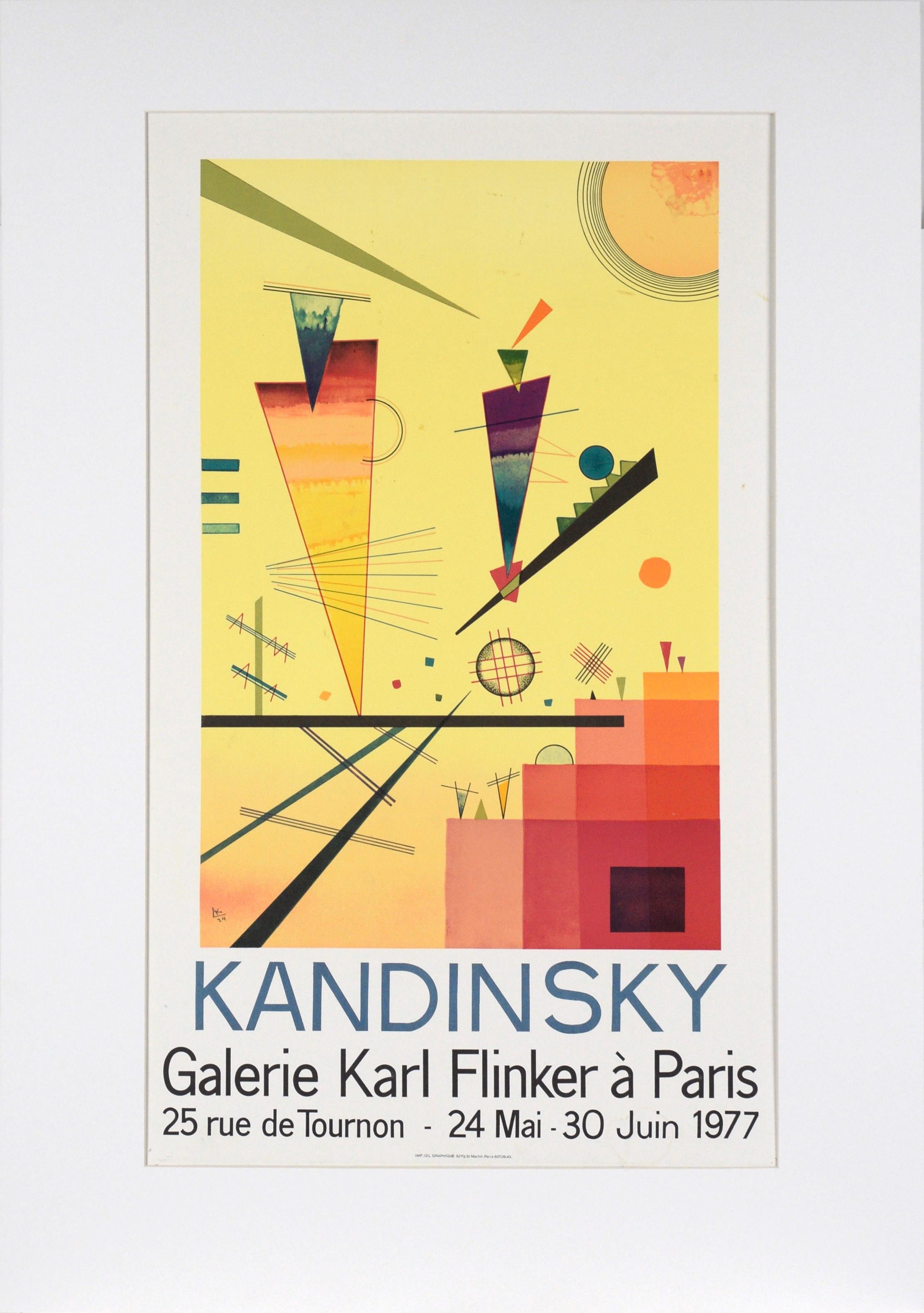 Wassily Kandinsky Abstract Print - Kandinsky at Galerie Karl Flinker - 1977 Exhibition Poster - in Ink on Paper