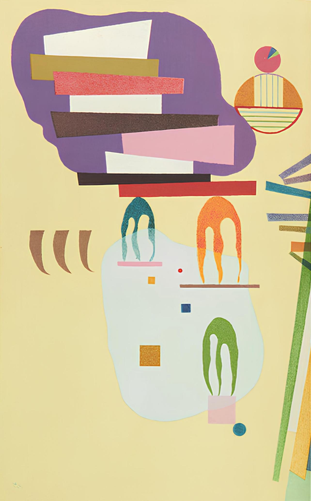 Kandinsky, Composition, Derrière le miroir (d'après) - Print de Wassily Kandinsky