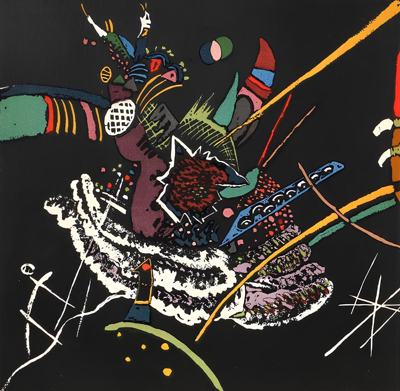 Kandinsky, Composition, Derrière le miroir (d'après) - Moderne Print par Wassily Kandinsky