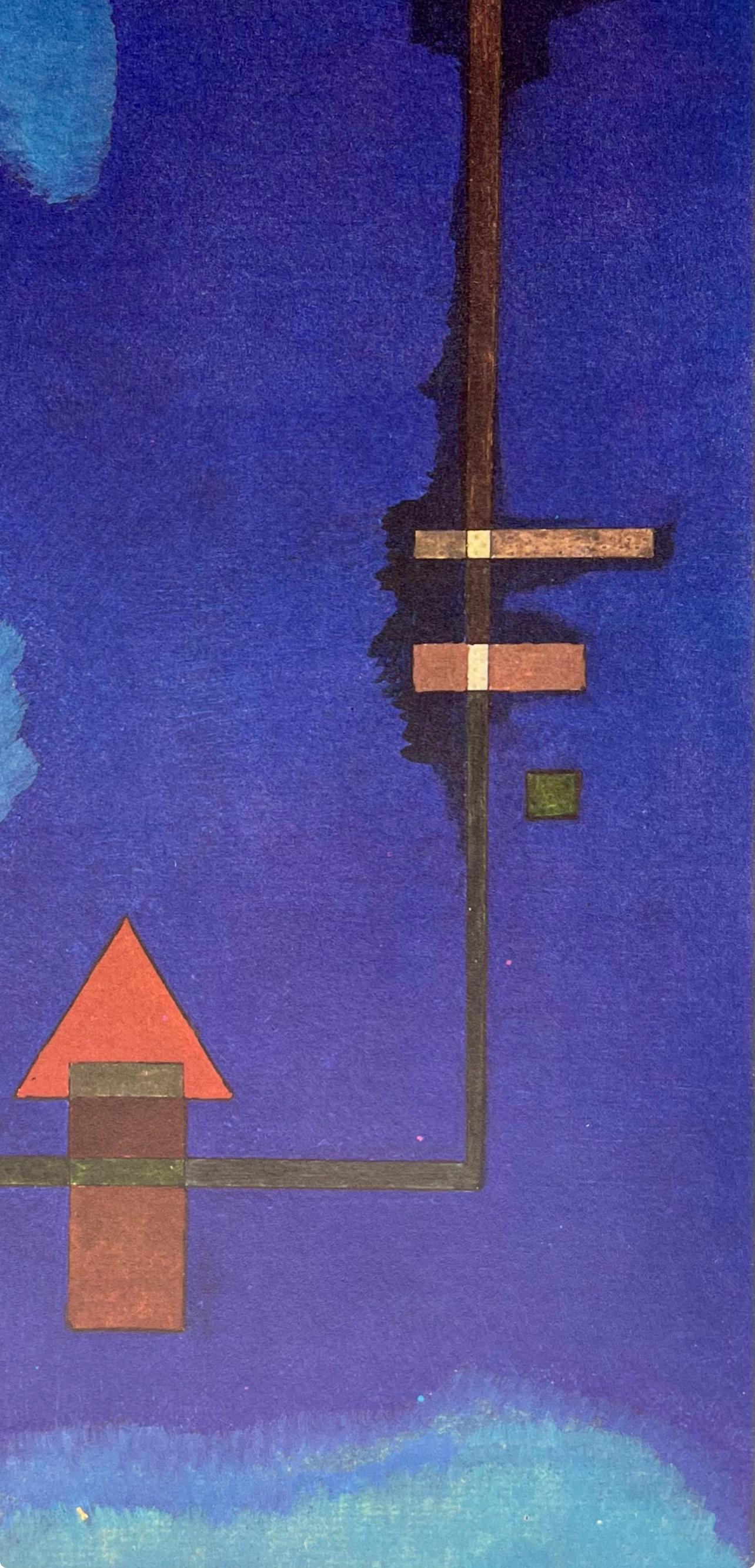 Kandinsky, Composition, Derrière le miroir (d'après) - Bleu Landscape Print par Wassily Kandinsky