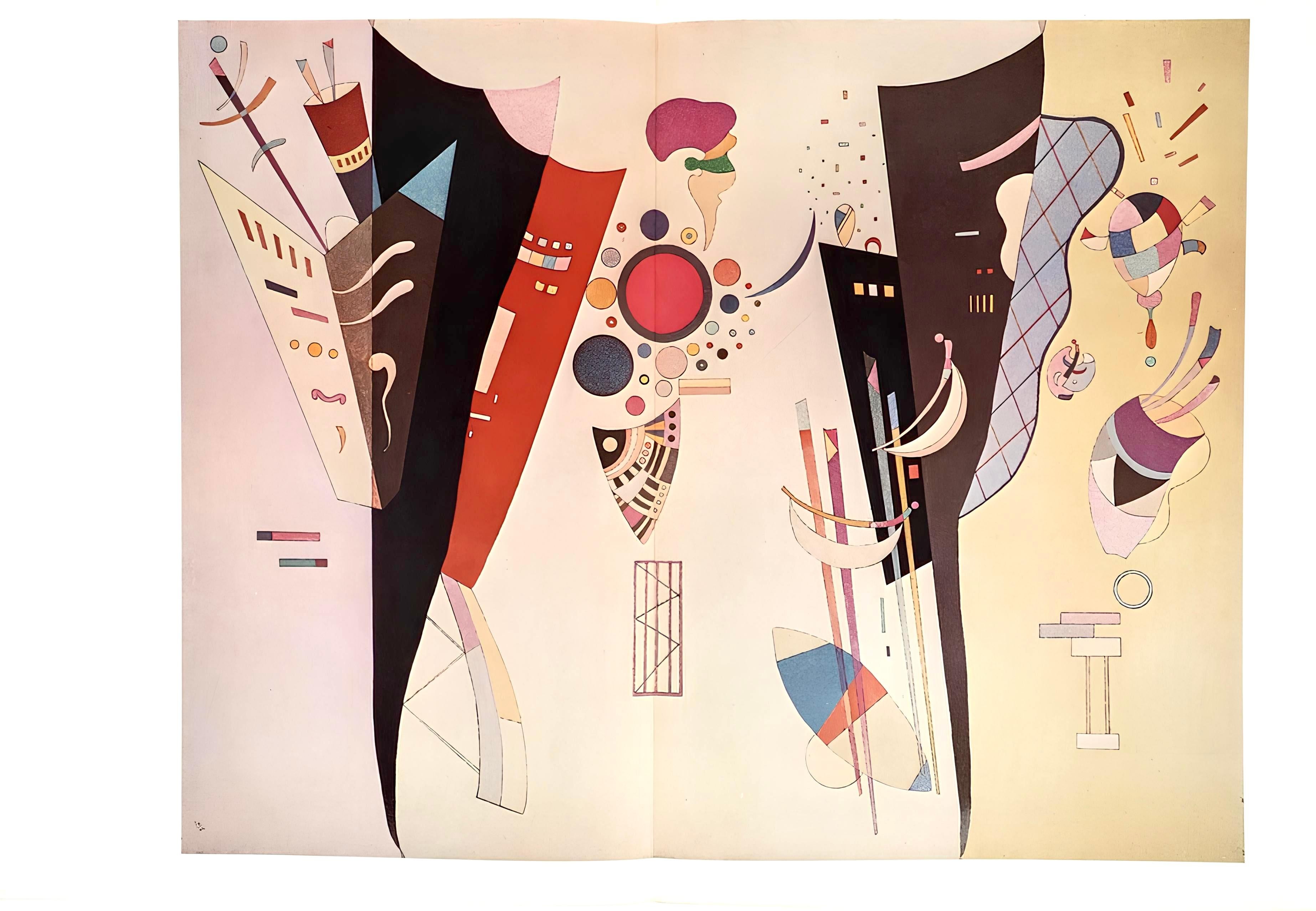 Kandinsky, Composición, Derrière le miroir (después de) - Landscape Print Naranja de Wassily Kandinsky