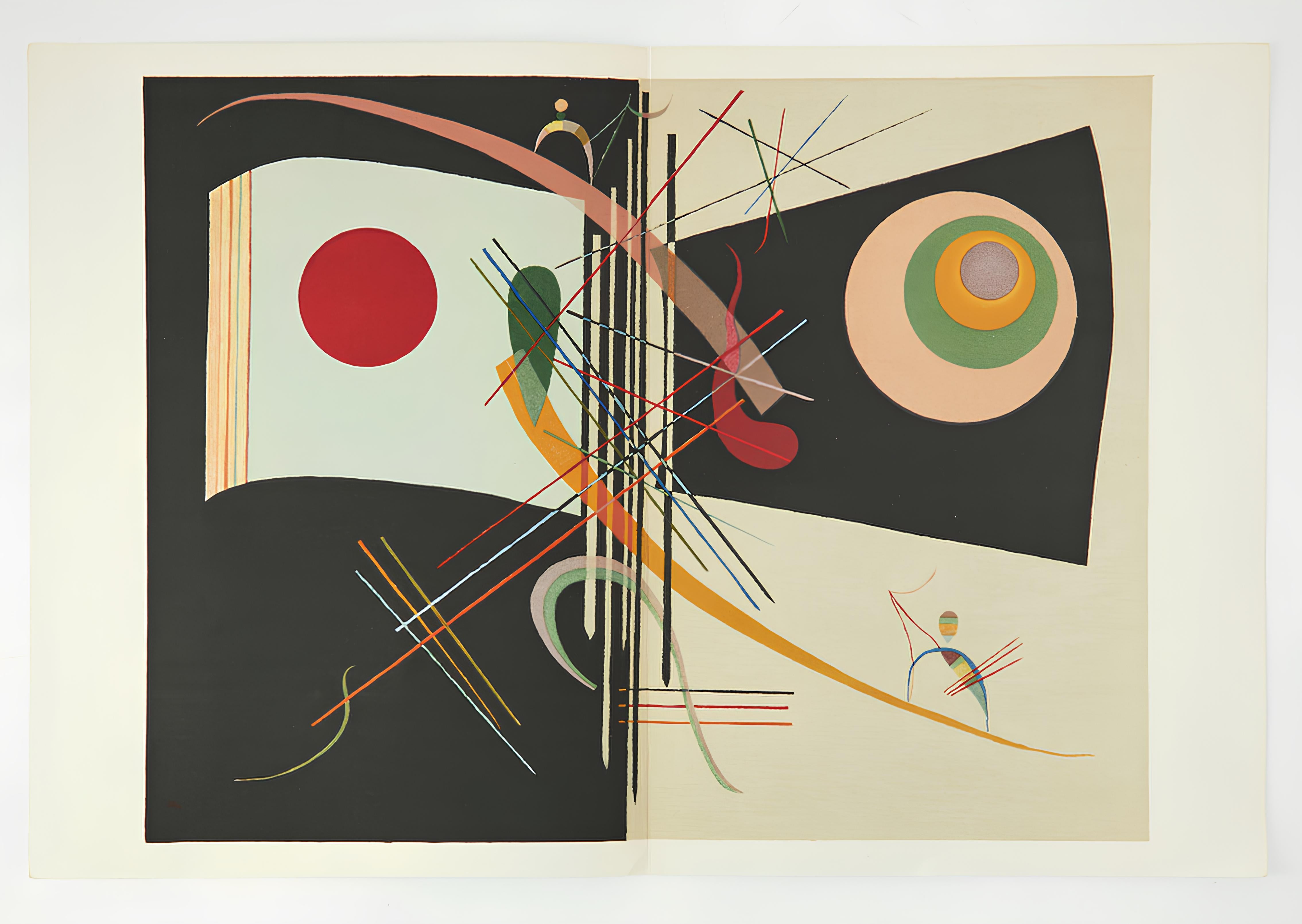 Kandinsky, Composition, Derrière le miroir (after) - Beige Landscape Print by Wassily Kandinsky