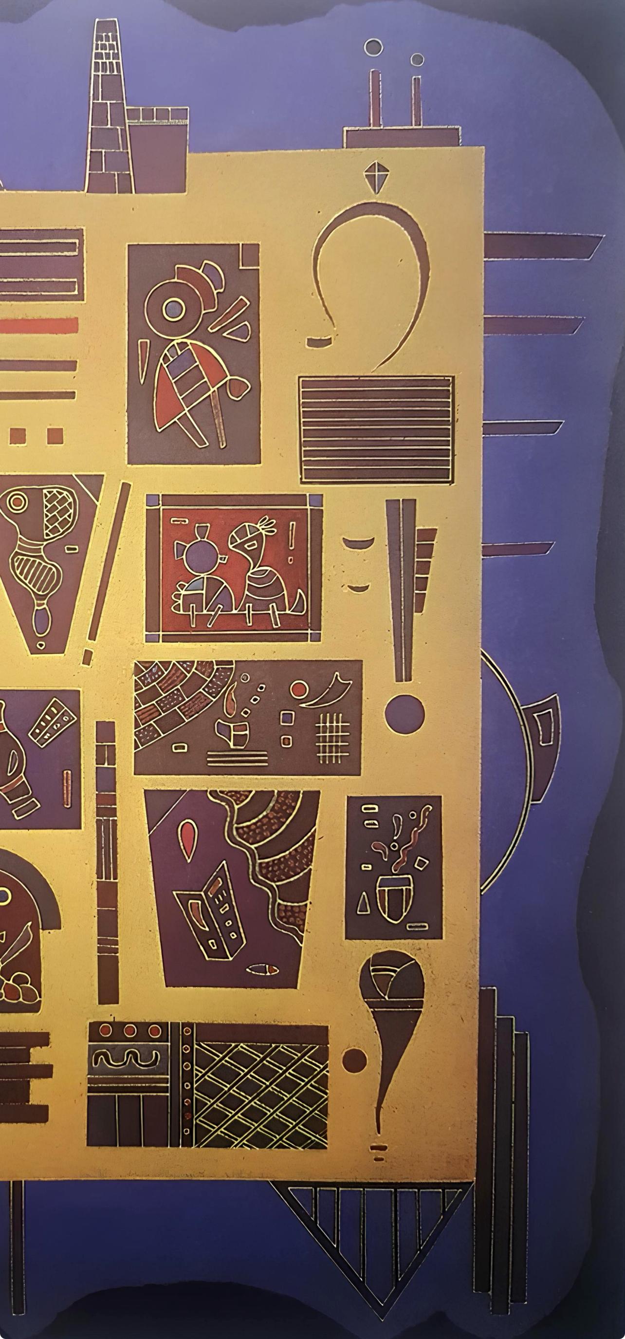 Kandinsky, Composition, Derrière le miroir (after) - Gray Abstract Print by Wassily Kandinsky