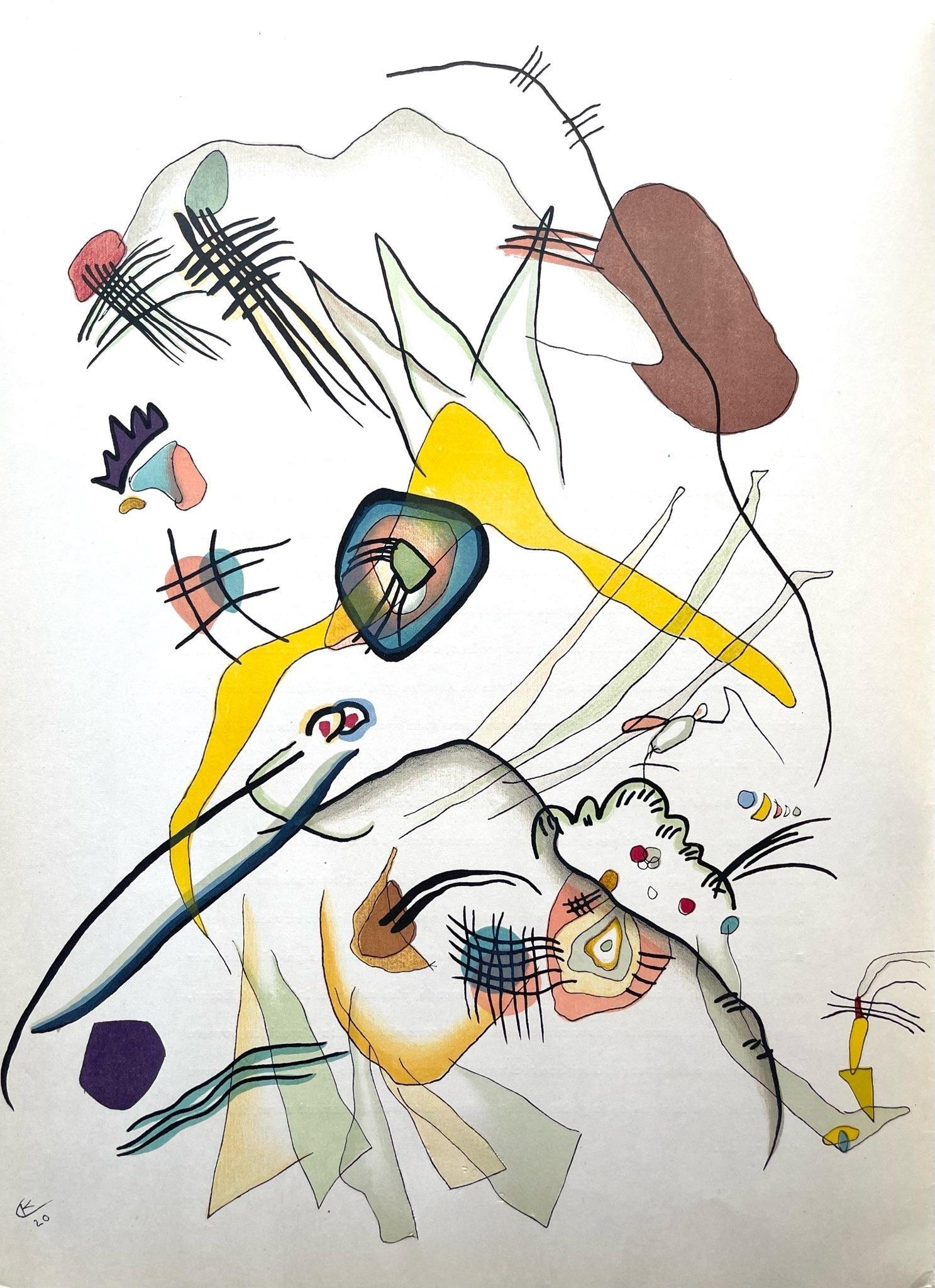 Wassily Kandinsky Landscape Print - Kandinsky, Composition, Derrière le miroir (after)