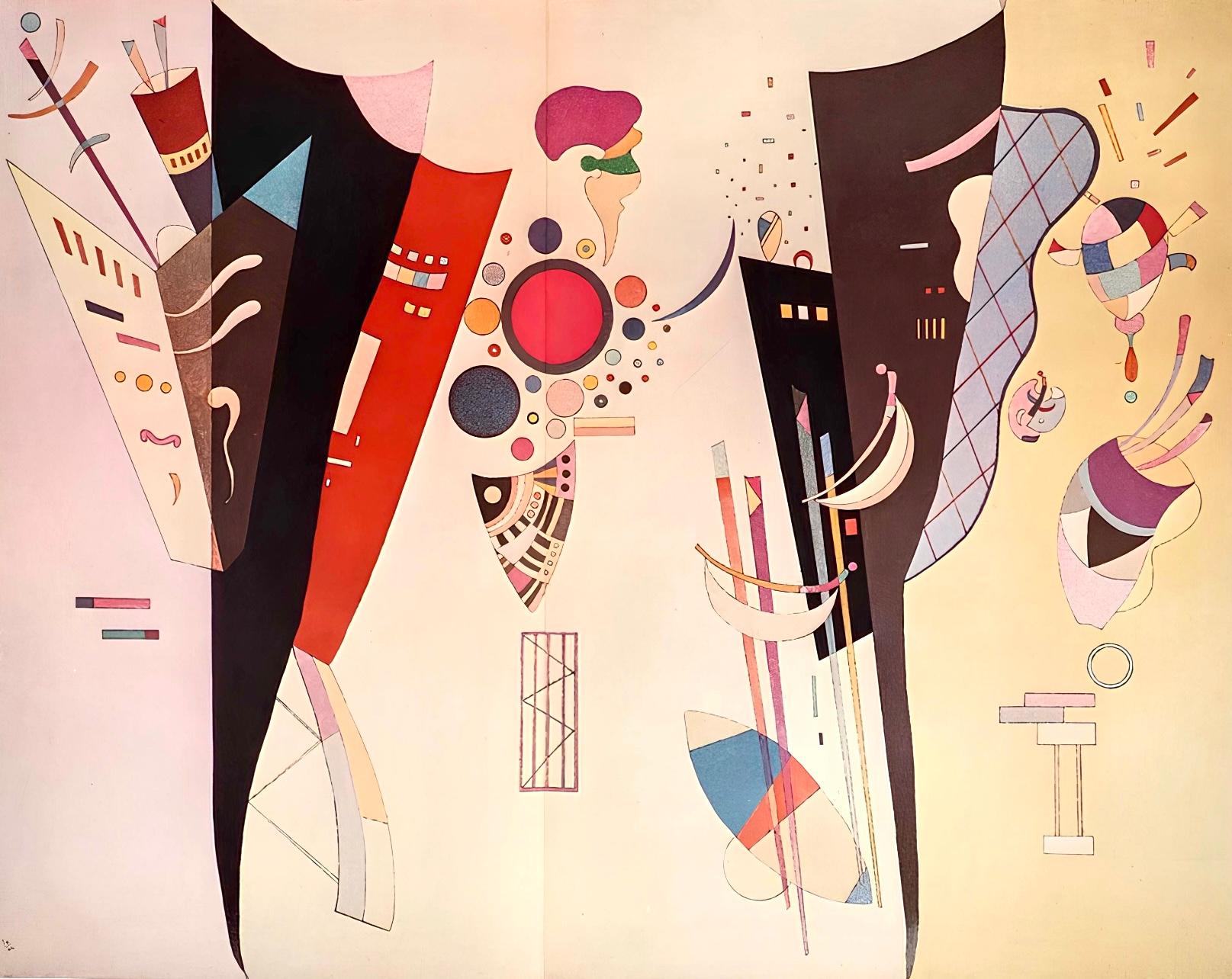 Landscape Print de Wassily Kandinsky - Kandinsky, Composición, Derrière le miroir (después de)
