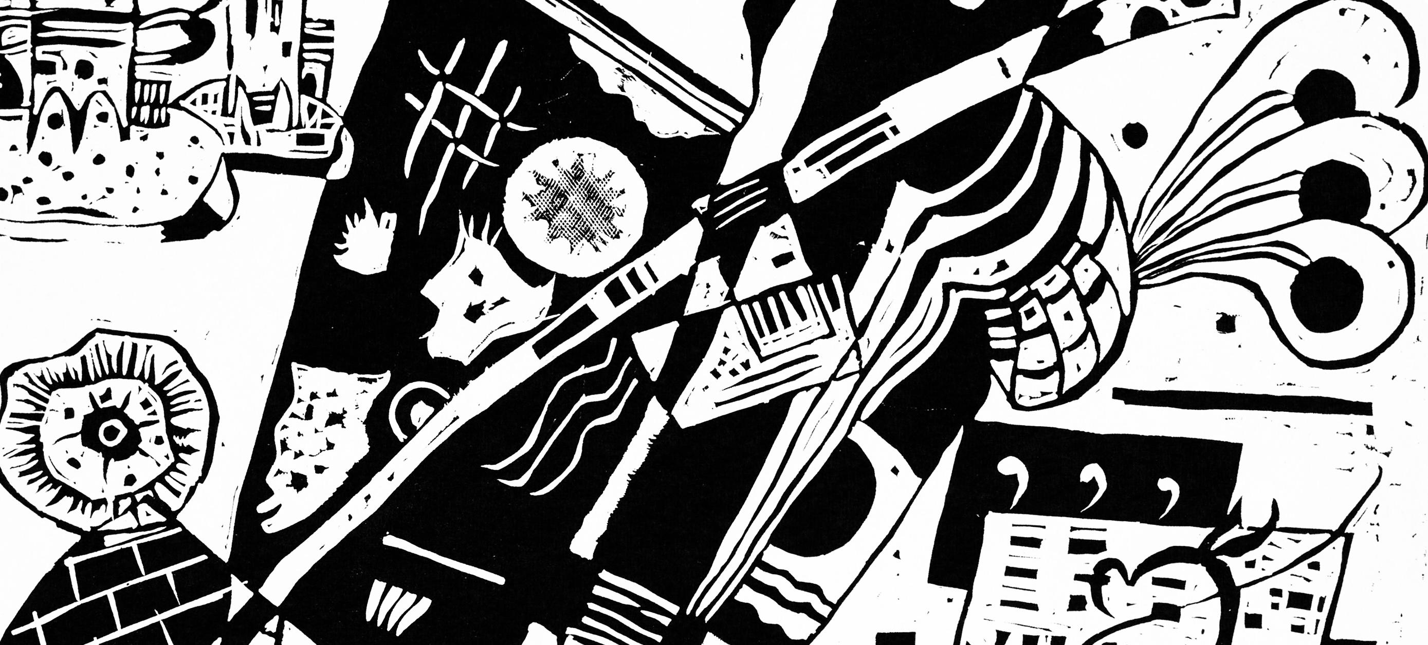 Kandinsky, Composition, Société internationale d'art XXe siècle (after) - Black Abstract Print by Wassily Kandinsky