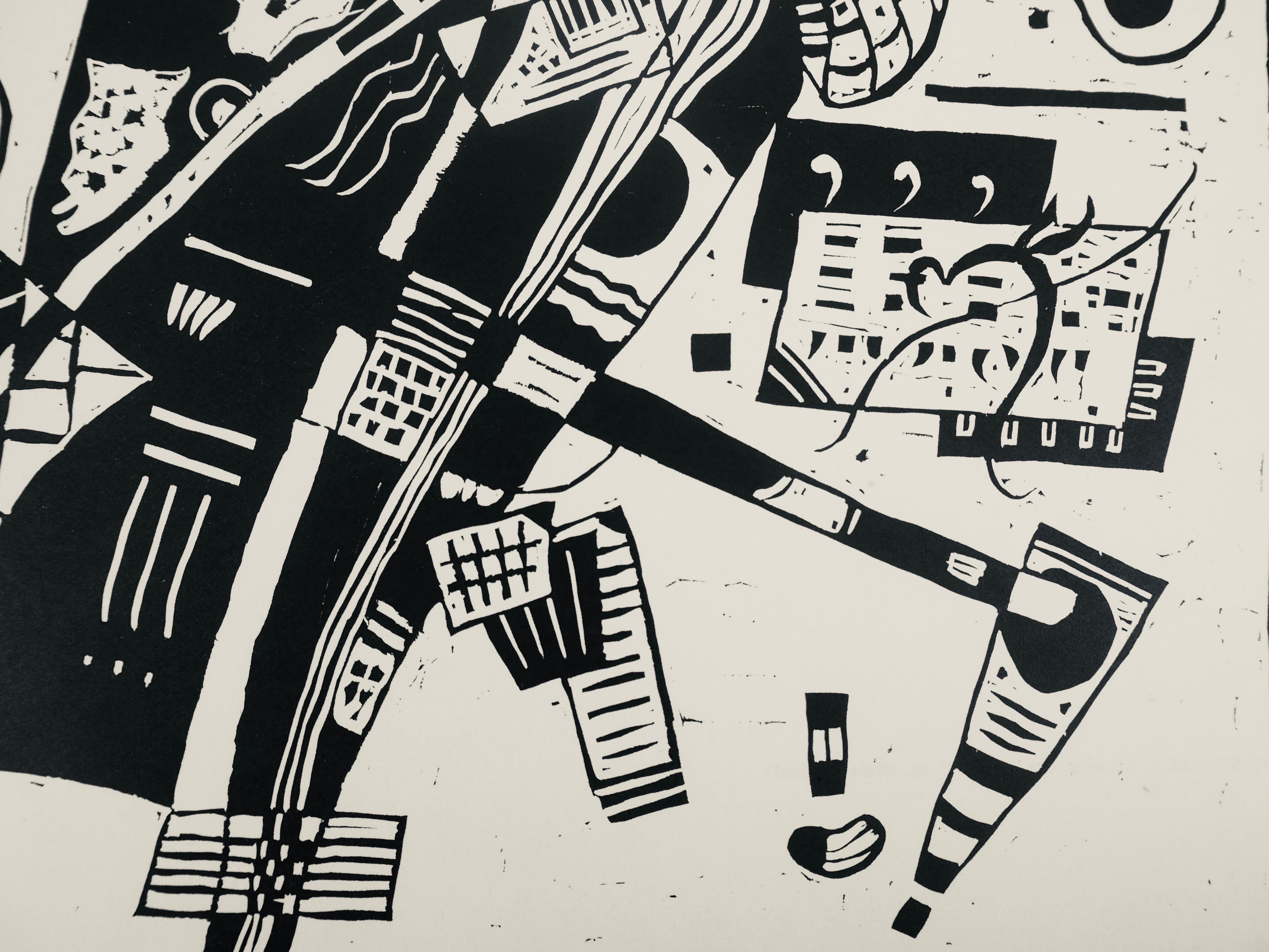 Kandinsky, Composition, XXe Siècle (after) - Gray Abstract Print by Wassily Kandinsky