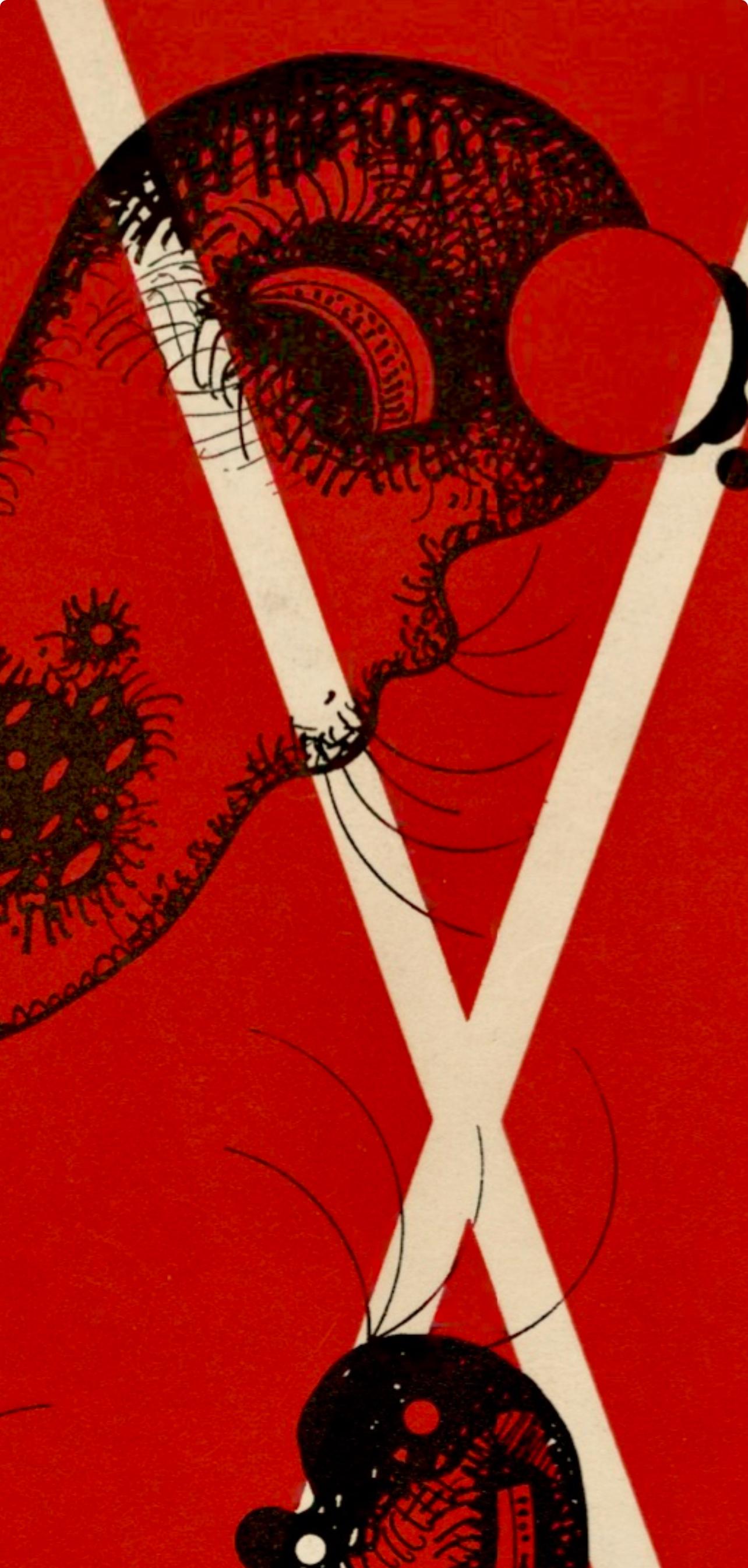 Kandinsky, Composition, XXe Siècle (after) - Red Figurative Print by Wassily Kandinsky
