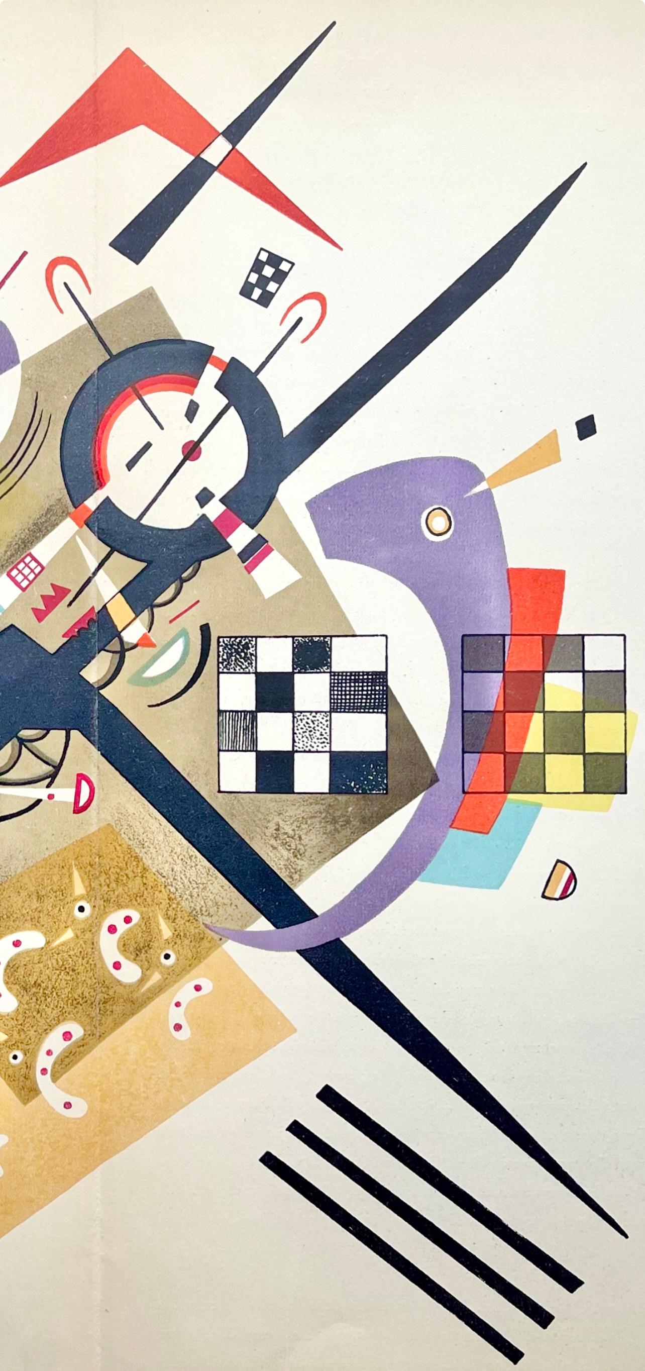 Kandinsky, Fond Blanc, Derrière le miroir (después) - Landscape Print Beige de Wassily Kandinsky