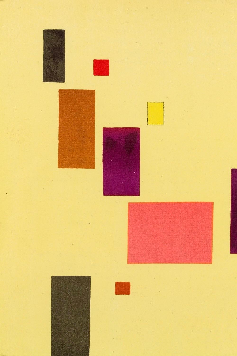 Kandinsky, Fond Jaune, Derrière le miroir (dopo) - Print di Wassily Kandinsky