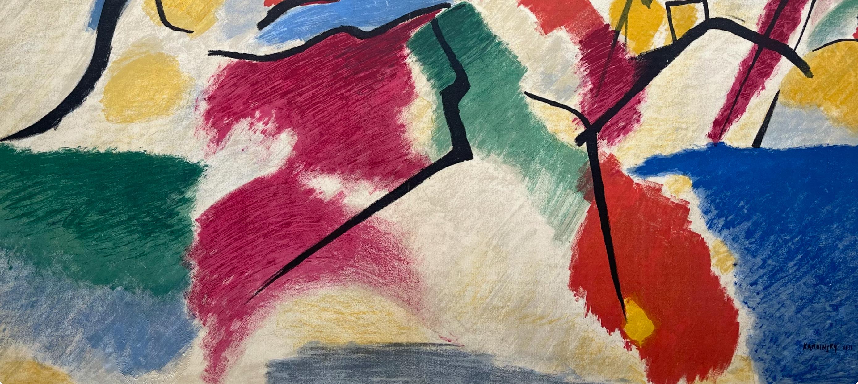 Kandinsky, Impresión V (parque), Derrière le miroir (después) - Landscape Print Beige de Wassily Kandinsky