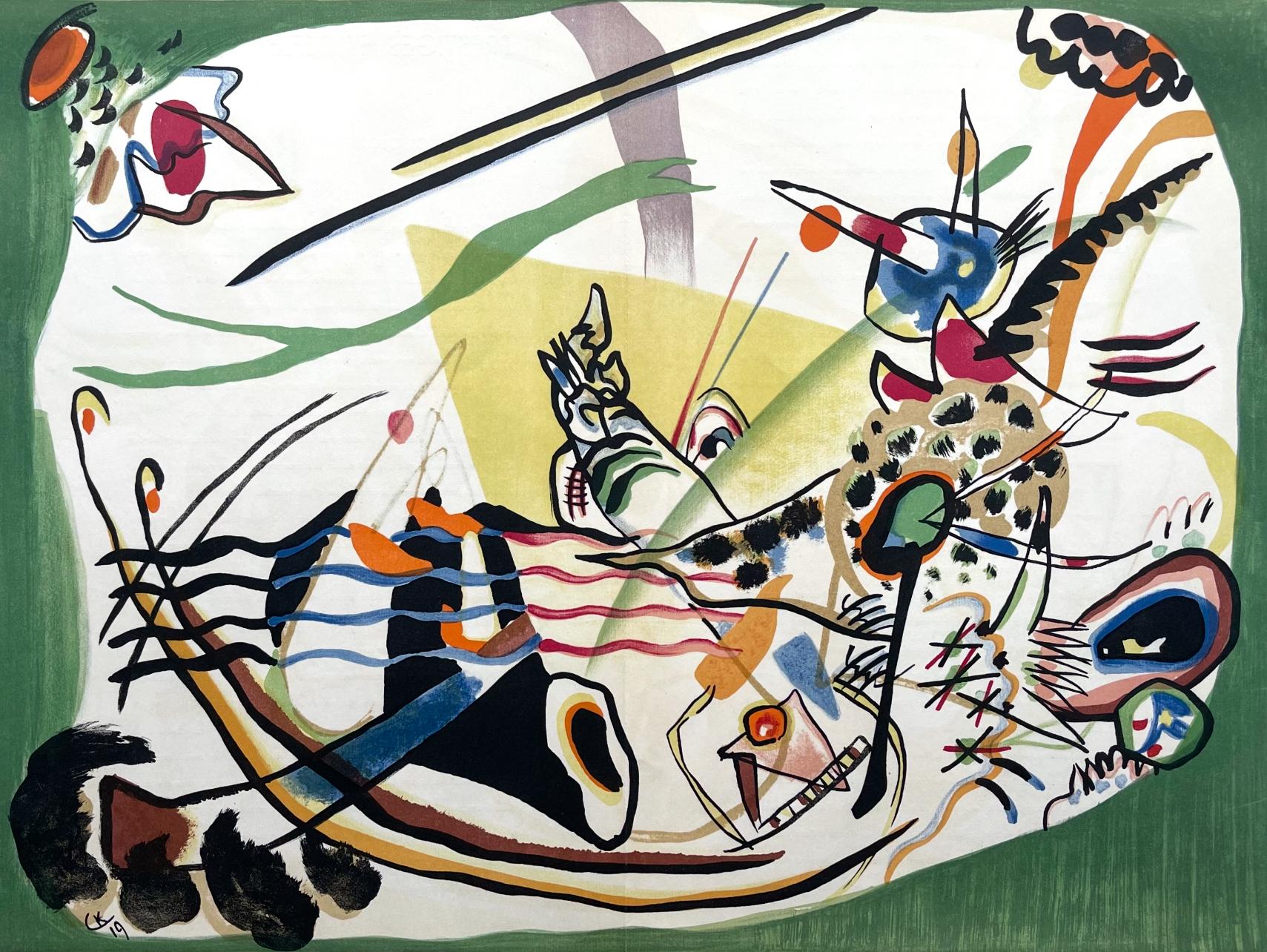 Abstract Print de Wassily Kandinsky - Kandinsky, Komposición IV, Derrière le miroir (después)