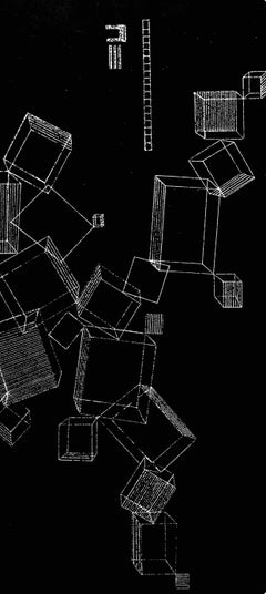 Wassily Kandinsky, Composition White on Black, Derriere le miroir, 1957 (after)