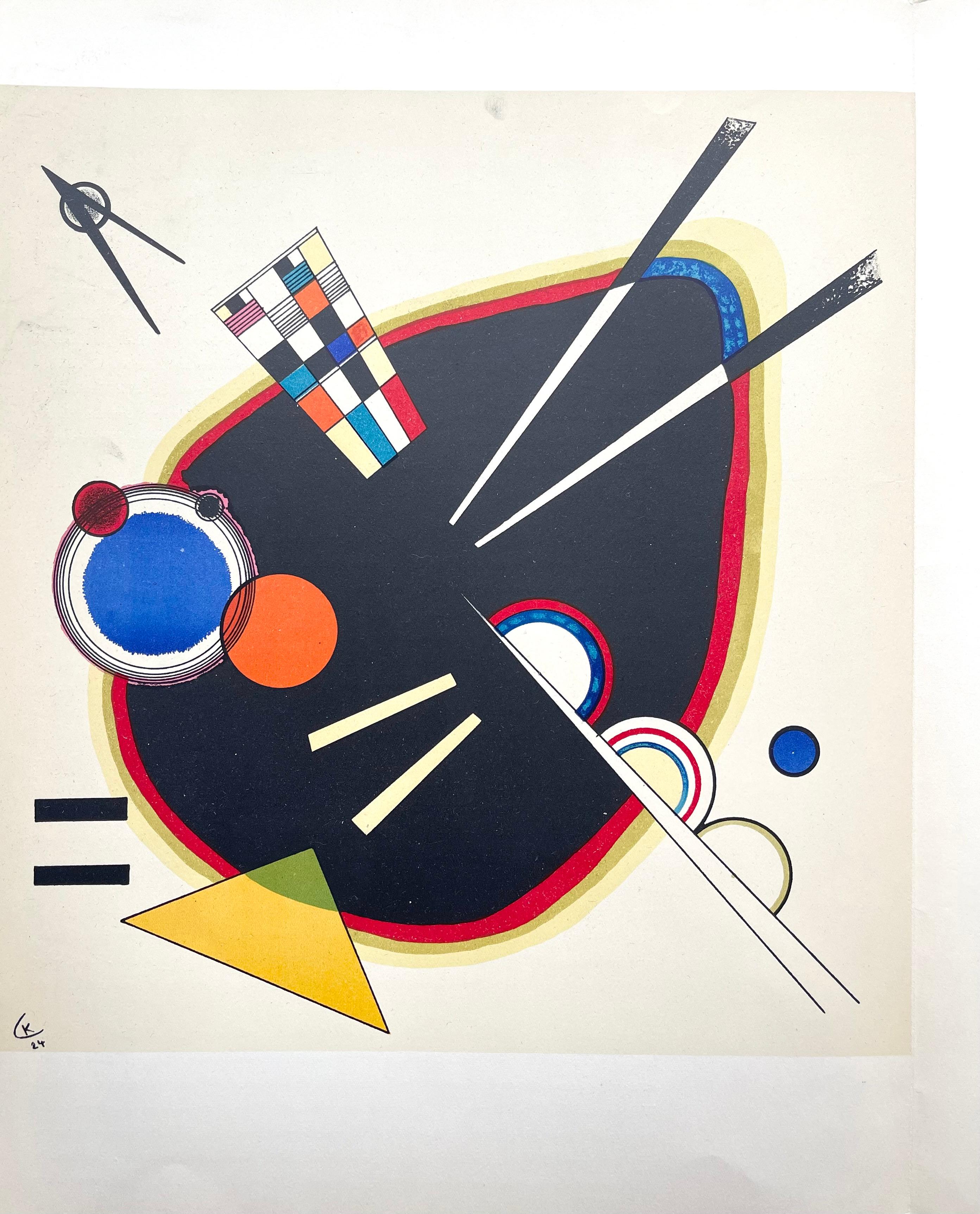 Kandinsky, La Tache Noire, Derrière le miroir (nach) (Weiß), Abstract Print, von Wassily Kandinsky