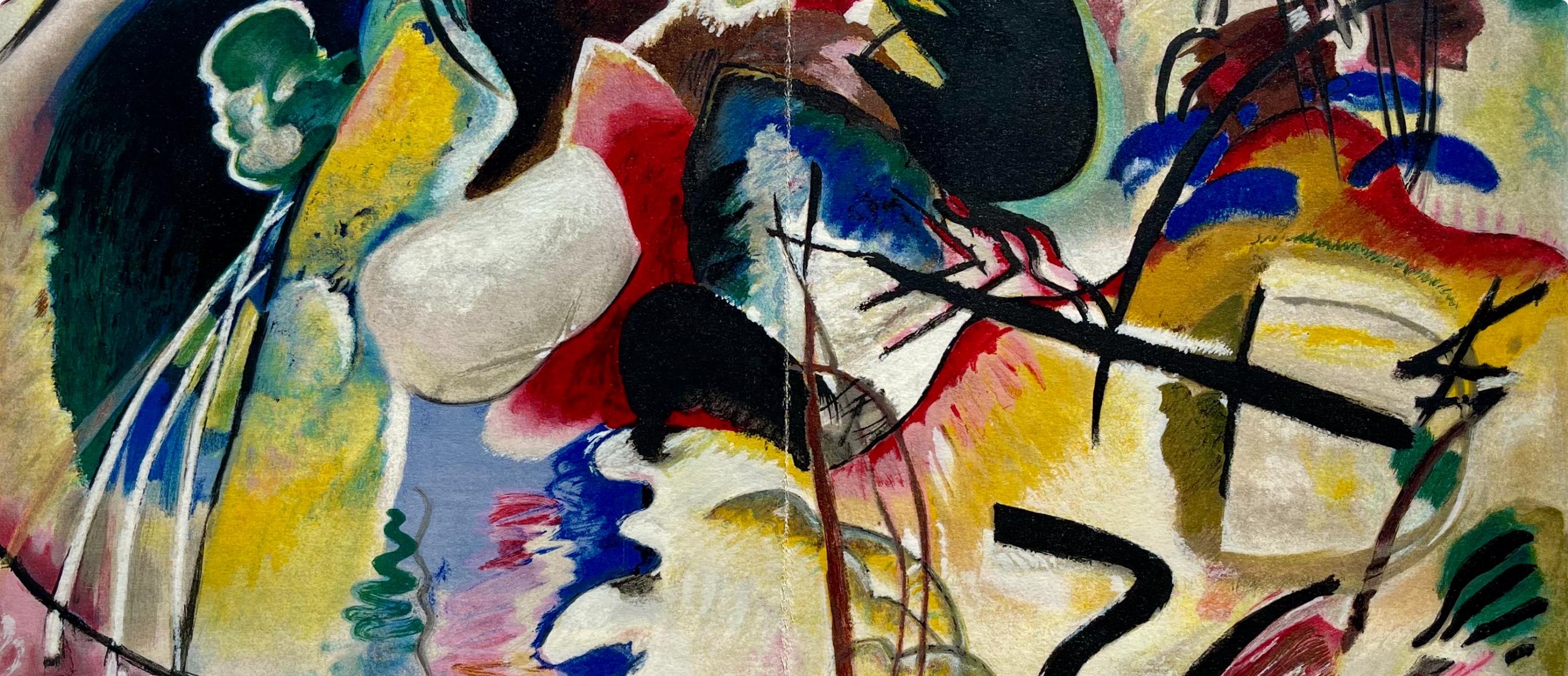 Kandinsky, Tableau avec formes blanches, Derrière le miroir (d'après) - Moderne Print par Wassily Kandinsky