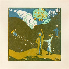 Klänge: Apfelbaum Woodcut Print, Abstract, Framed, Circa 1910-1919