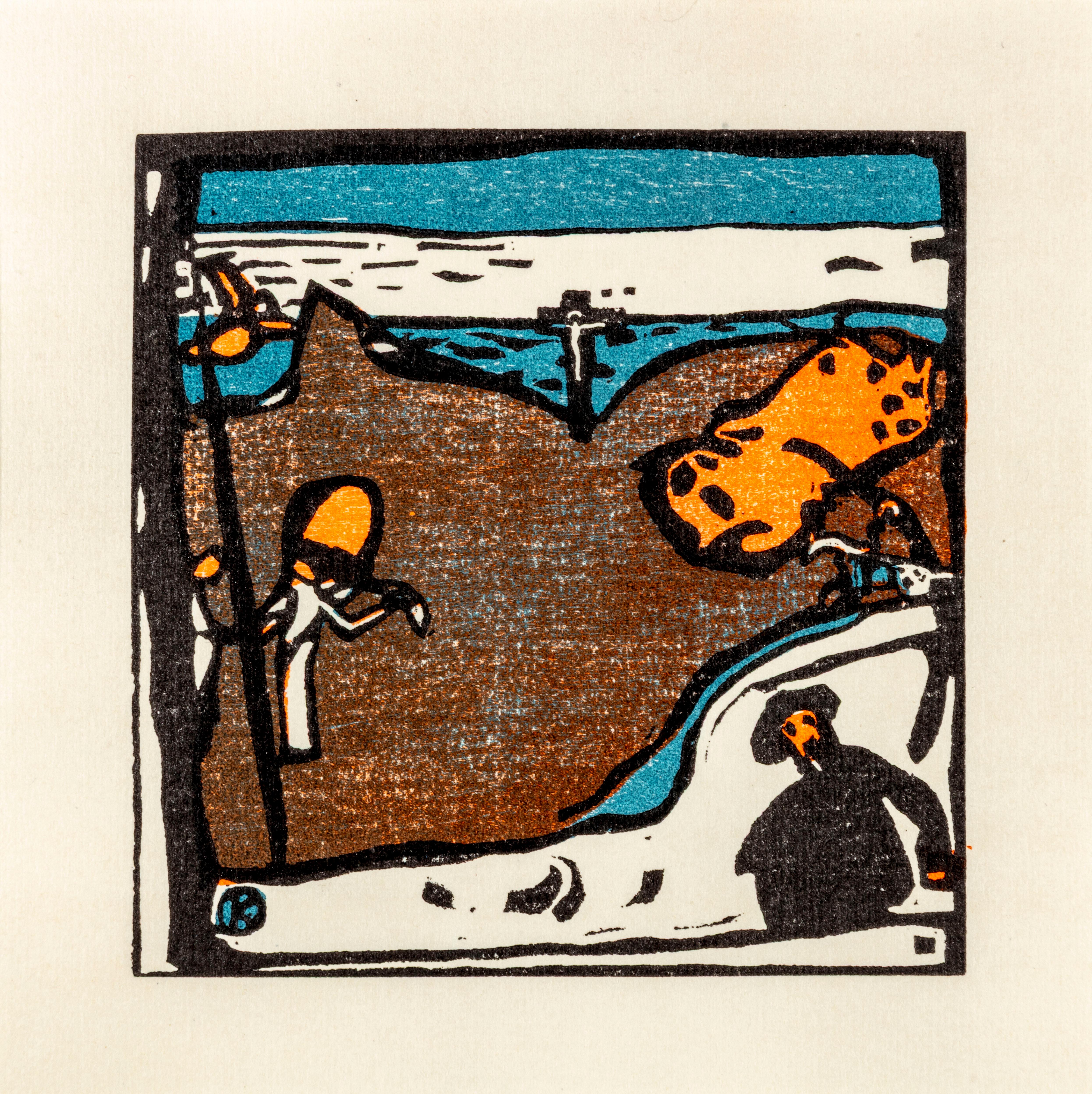 Klänge: Landschaft mit Figuren und Kruzifix, Roethel #134