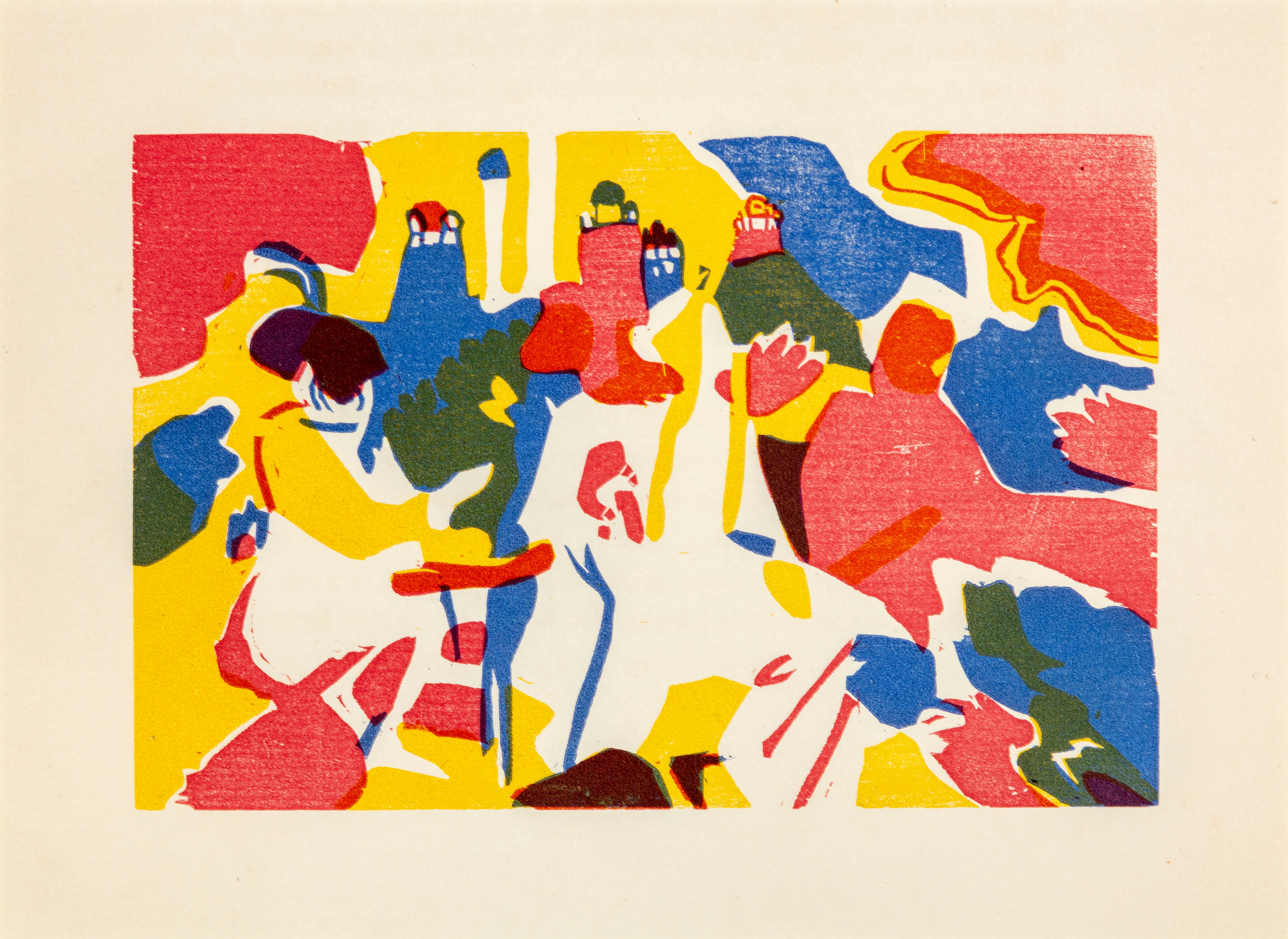 Klänge: Oriental Woodcut Print, Abstract, Framed, Circa 1910-1919