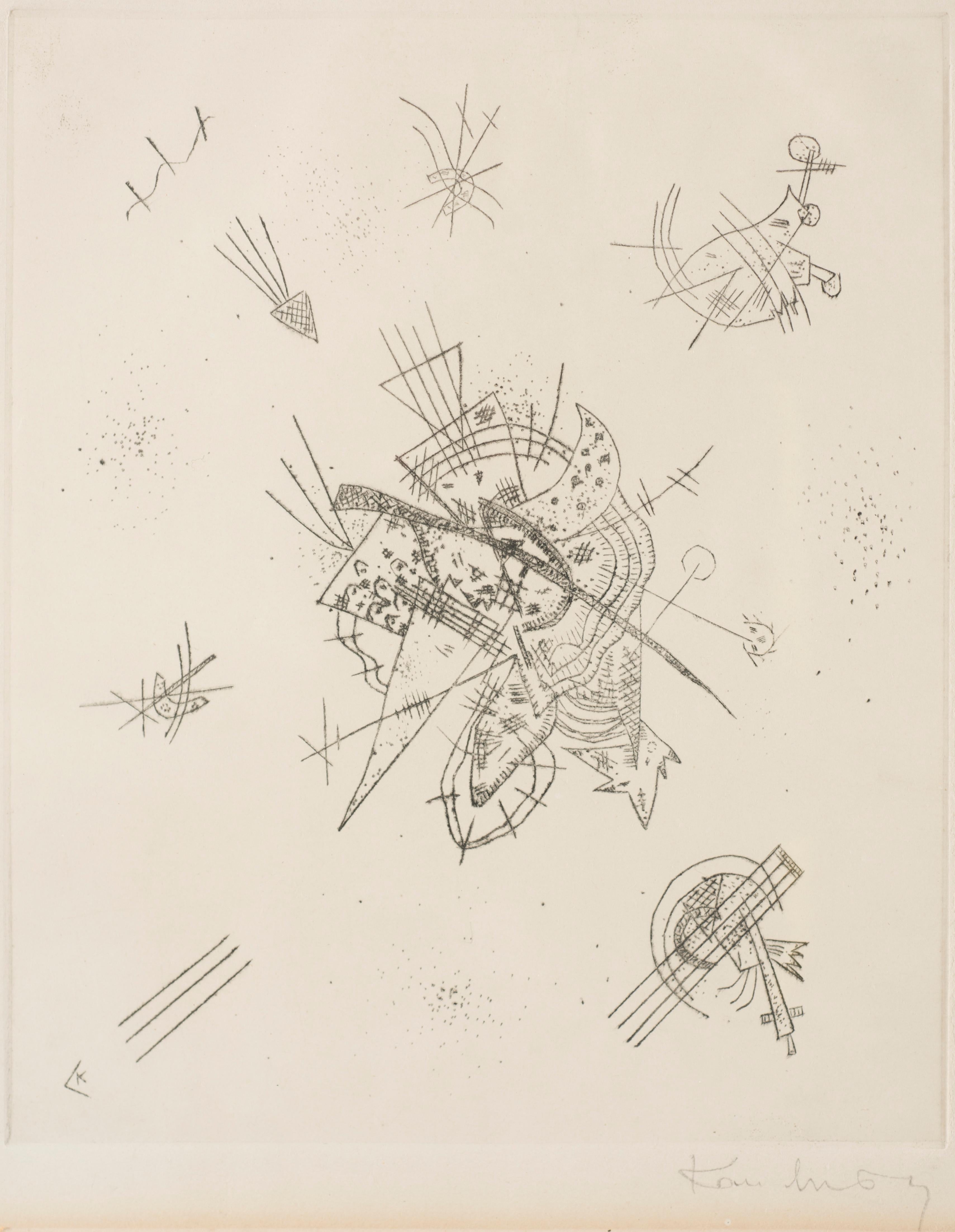 Kleine Welten ist ein Originalkunstwerk:: das 1922 von Wassilj Kandinskij geschaffen wurde. 

Kaltnadelradierung auf Papier. Monogrammiert in der linken unteren Ecke: „K“. Signiert in der unteren rechten Ecke: „Kandinsky“. 

Auf der Rückseite