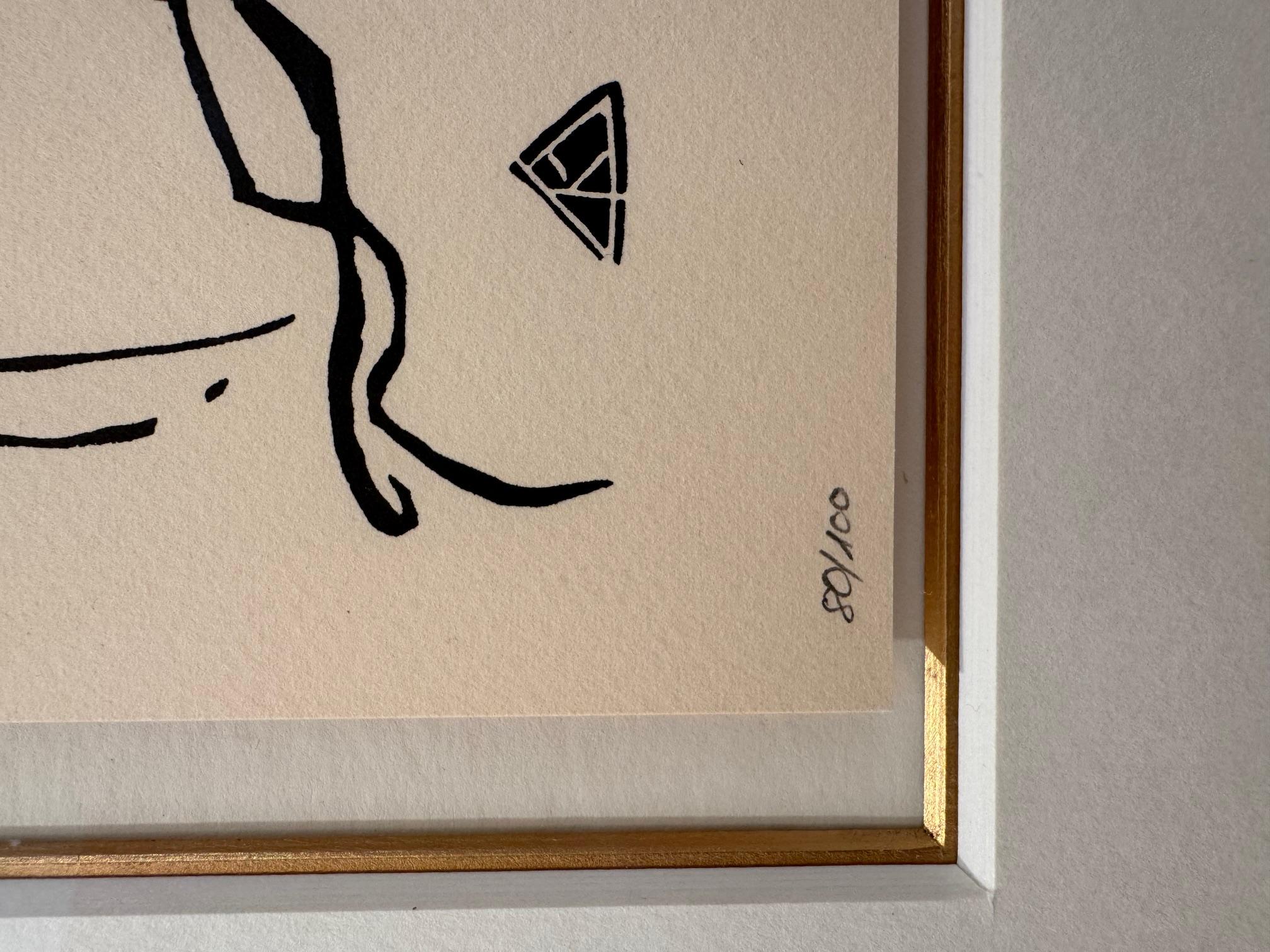 Regards sur le passé -Kandinsky original wood engraving abstract expressionist For Sale 4