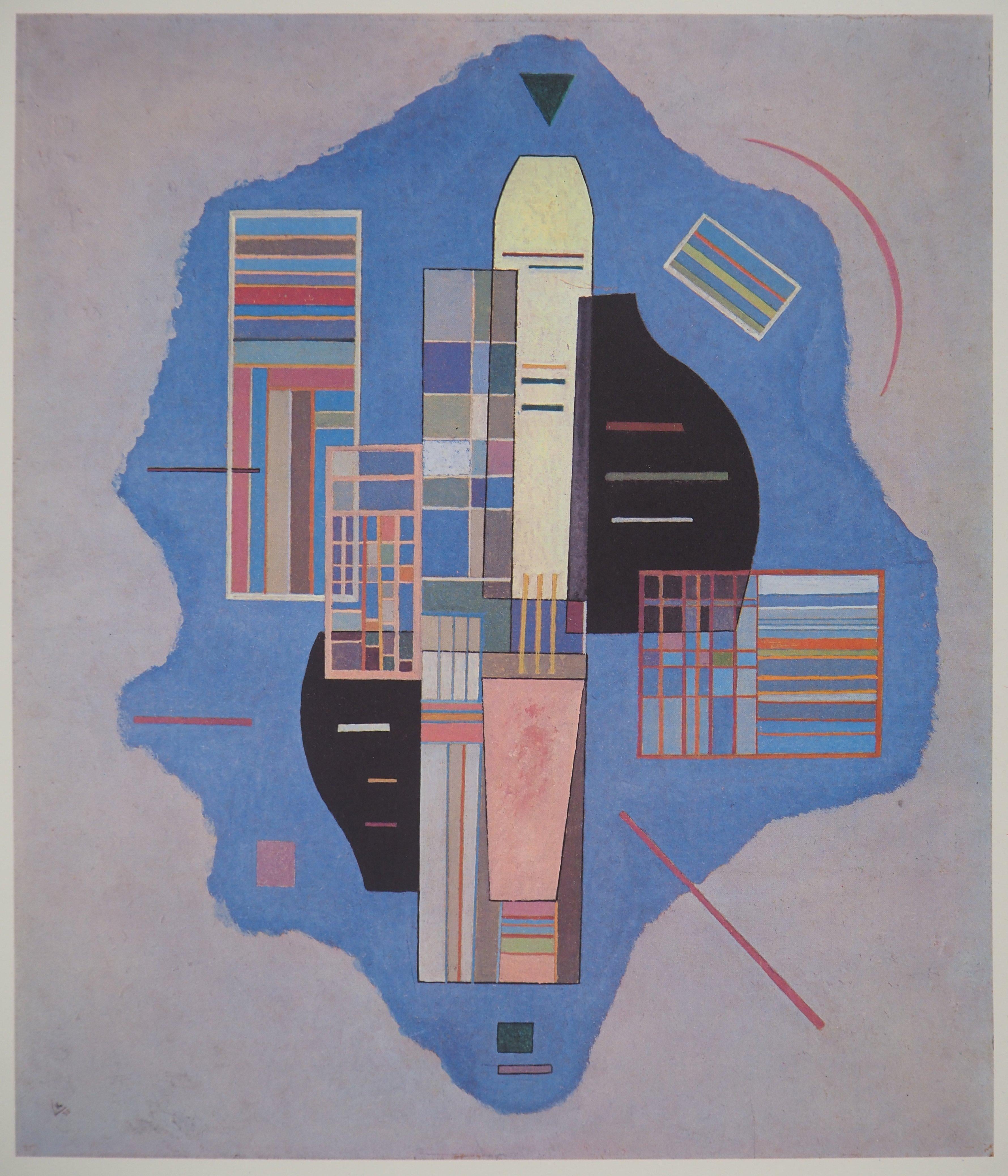 Paesaggio urbano surrealista in blu - Eliografia su pergamena - Print di Wassily Kandinsky