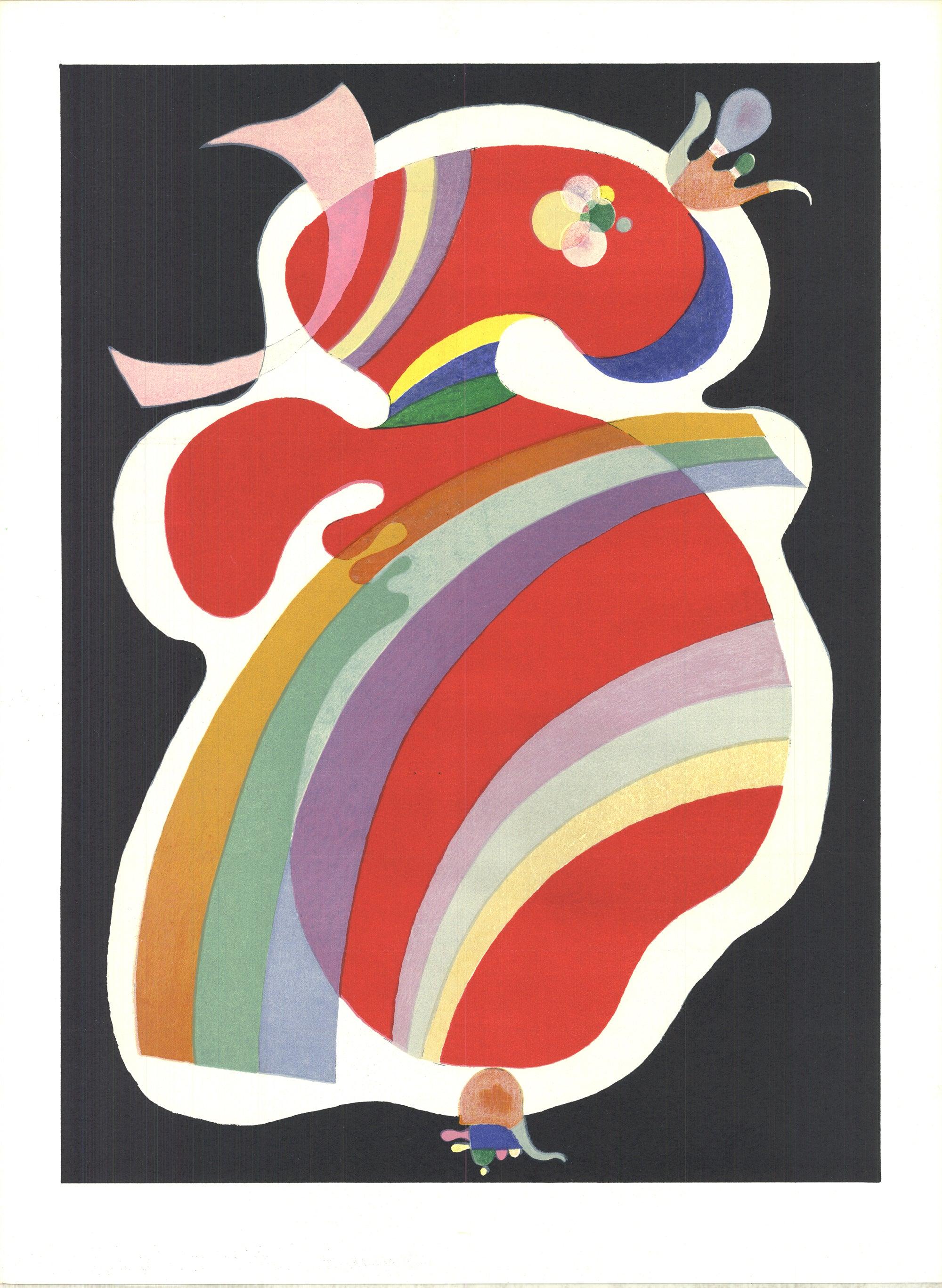 "Composition III" de Wassily Kandinsky, présentée dans Derrière le Miroir #179, est une lithographie captivante qui illustre la maîtrise de l'artiste en matière de composition abstraite et de couleurs. Publiée en 1969, cette œuvre met en valeur le