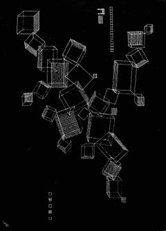 Wassily Kandinsky, Composition White on Black, Derriere le miroir, 1957 (after)