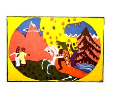 Wassily Kandinsky - Caballero a caballo - Aguafuerte original