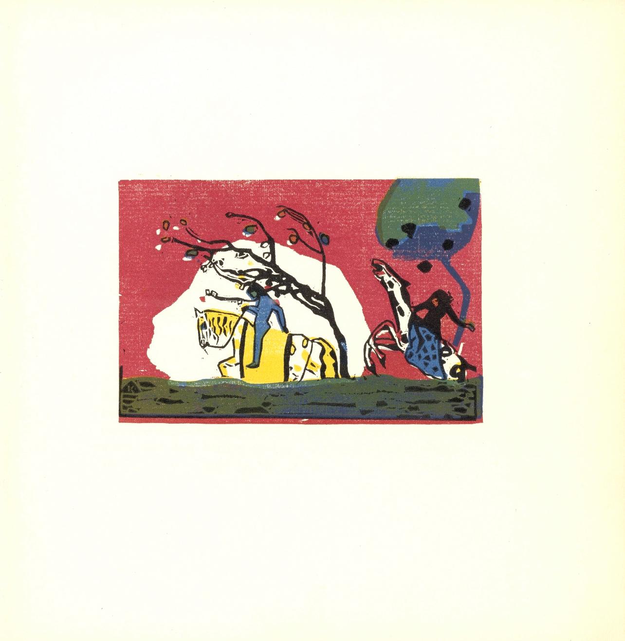 Zwei Reiter vor Rot (Roethel 95), Wassily Kandinsky For Sale 1