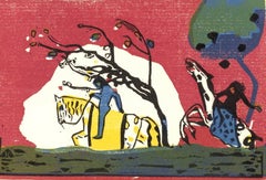 Zwei Reiter vor Rot (Roethel 95), Wassily Kandinsky