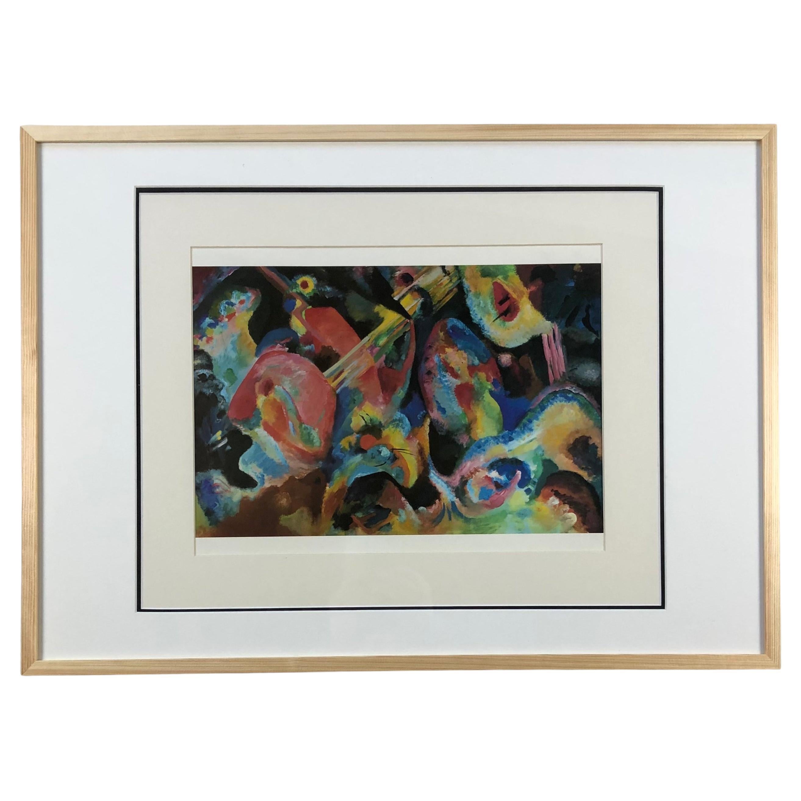 Impression sérigraphie abstraite en soie intitulée Improvisation Deluge de Wassily Kandinsky